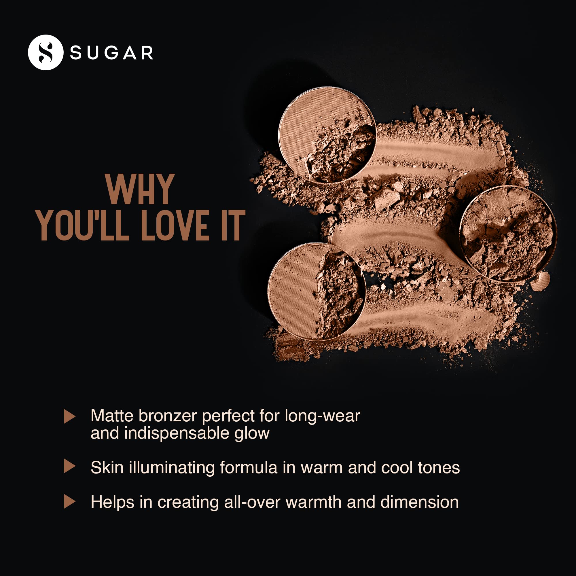 Sugar Cosmetics Contour De Force Mini Bronzer - 02 Woody Wonder (Warm Brown) | Light Weight | Blendable & Long Lasting Lightweig