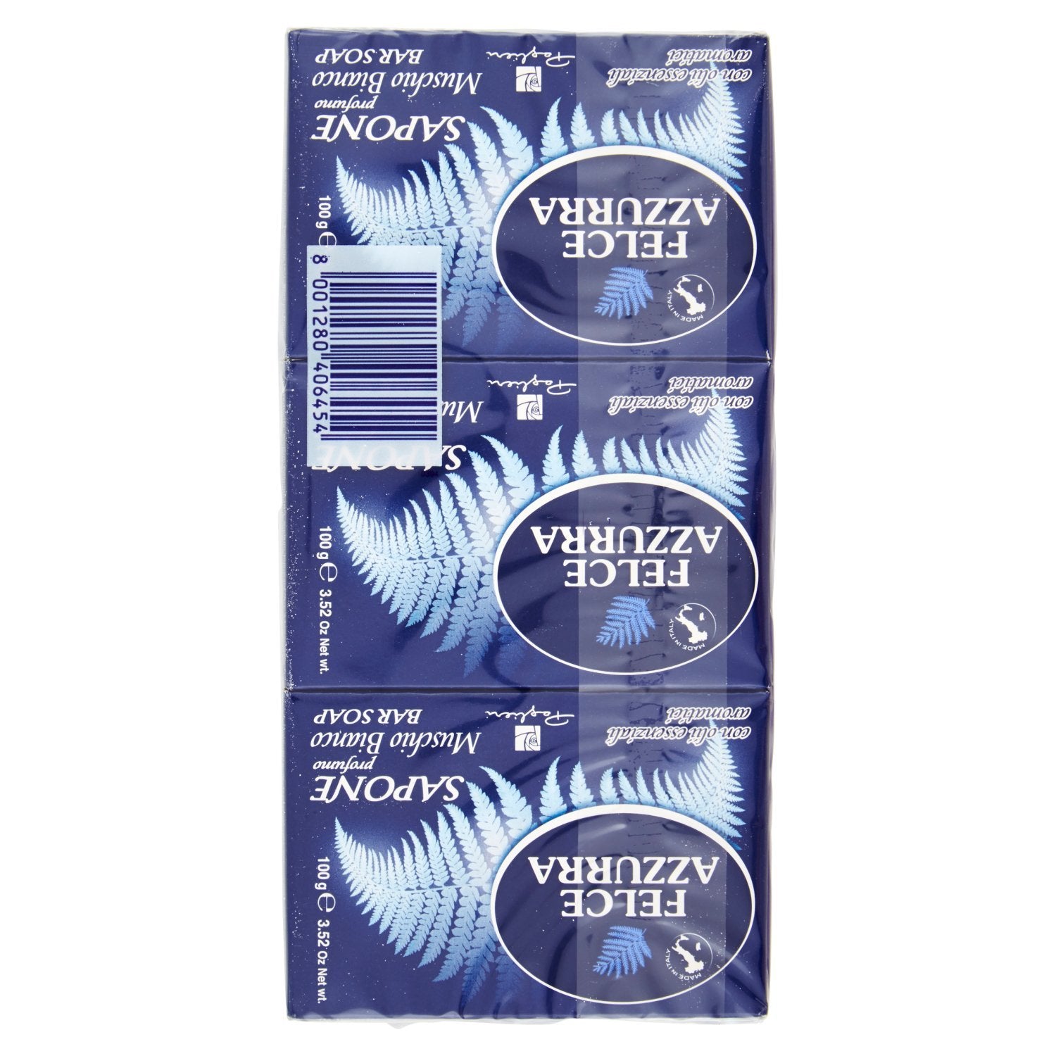 Felce Azzurra Blue Fern Moss Soap Gr.100, Pack of 3
