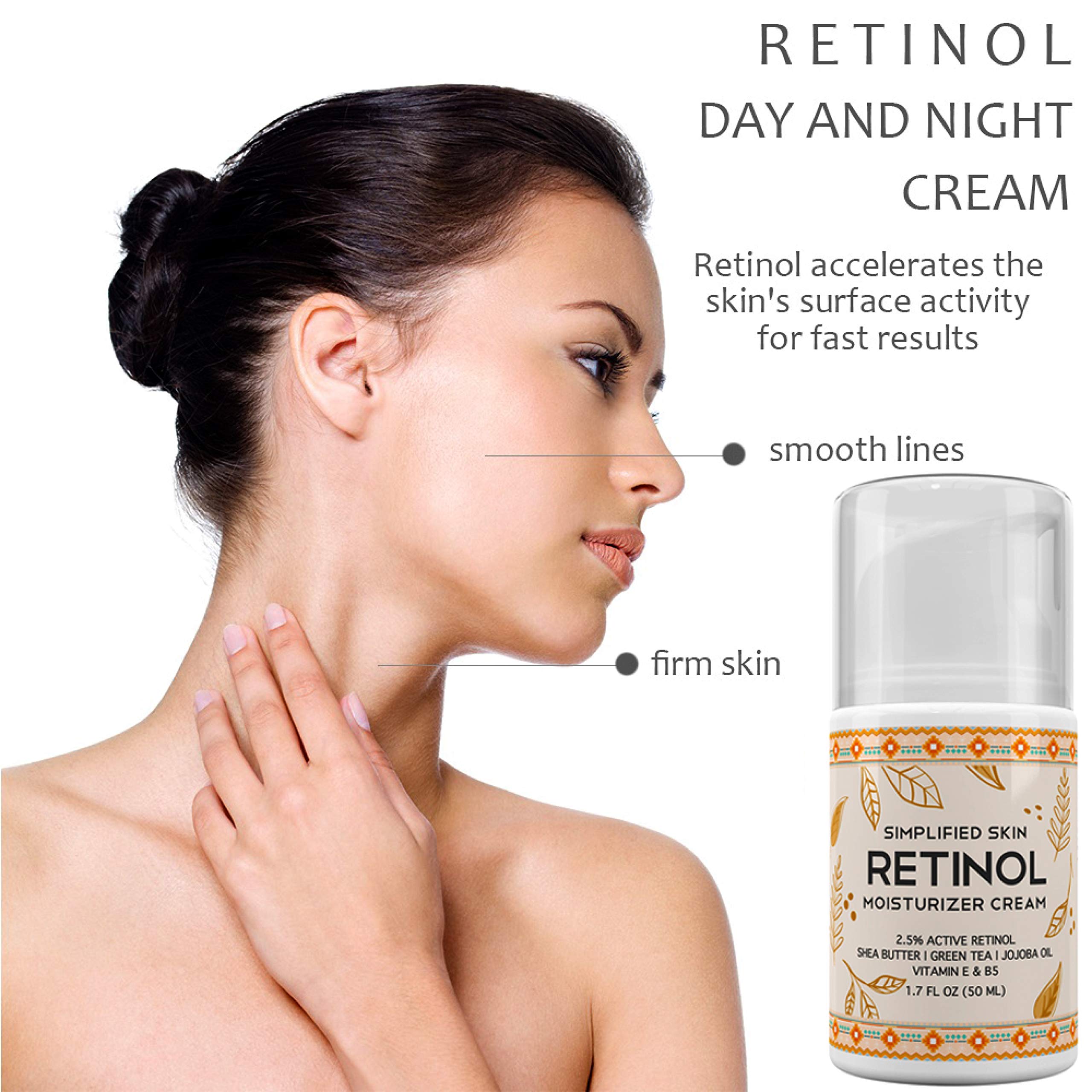 25% Retinol cream Face Moisturizer w Vitamin E & Hyaluronic Acid for Wrinkles & Acne - Eye cream - Anti Aging Facial Skin care P