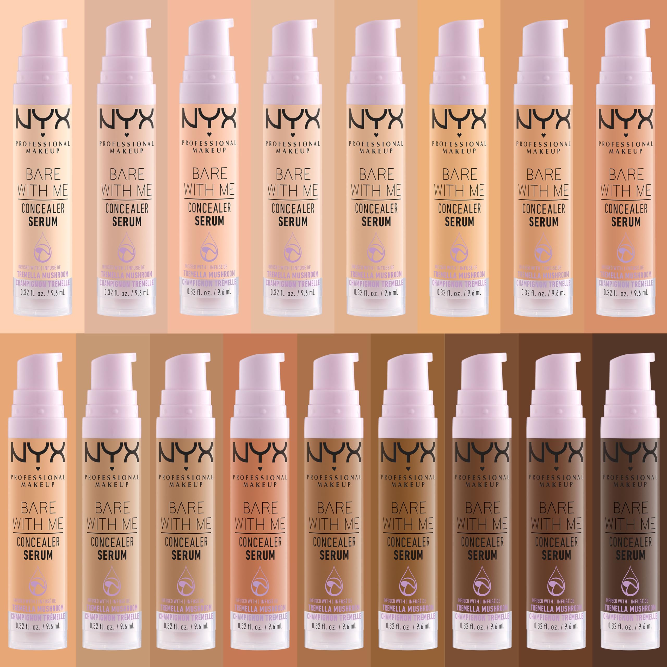 NYX PROFESSIONAL MAKEUP Bare With Me Concealer Serum, Up To 24Hr Hydration - Medium Vanilla