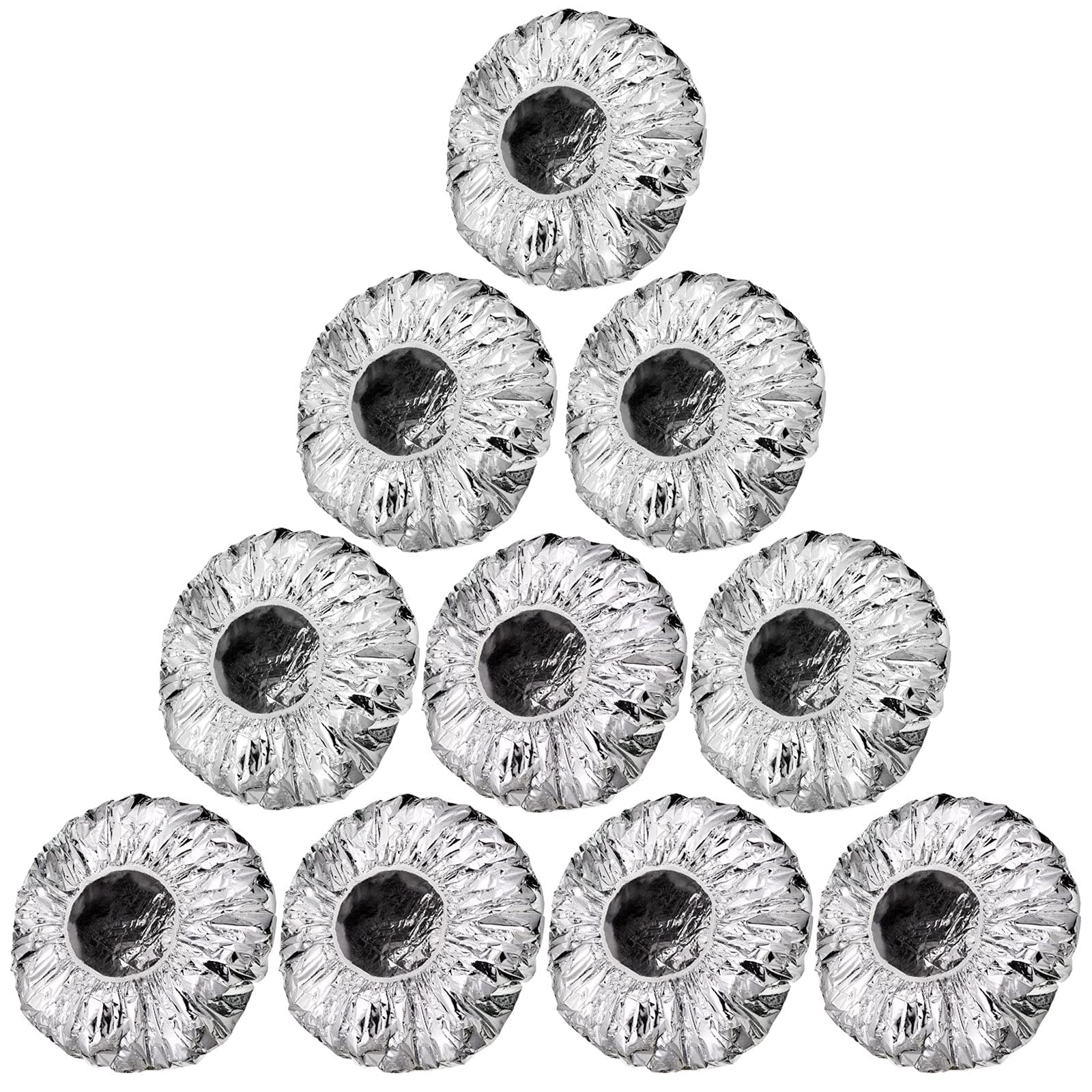 12 Pieces Deep Conditioning Caps Aluminum Foil Reusable Hair Processing Caps Hair Coloring Shower Caps For Home Salon Use (Silve