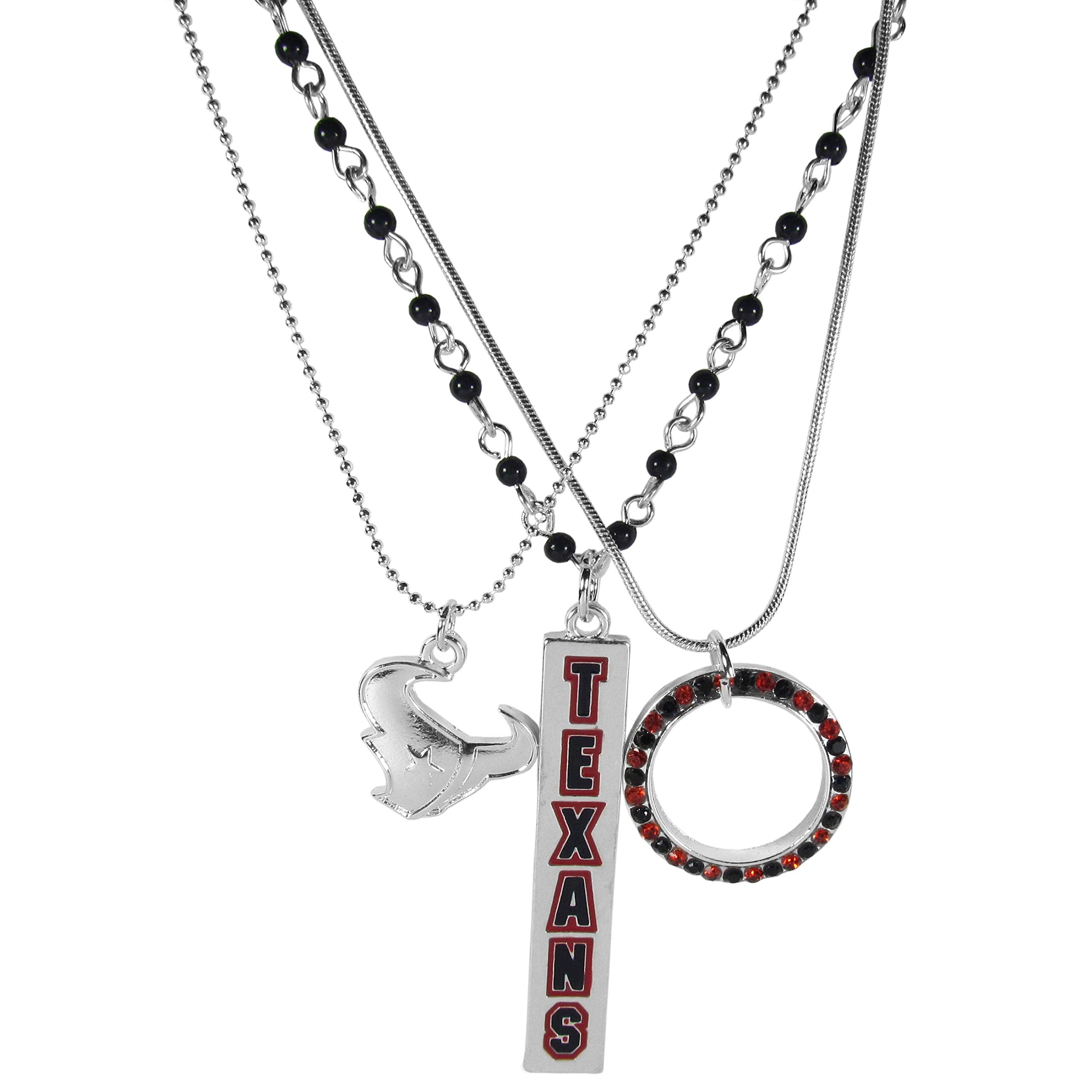 NFL Siskiyou Sports Womens Houston Texans Trio Necklace Set 16 inch Team Color