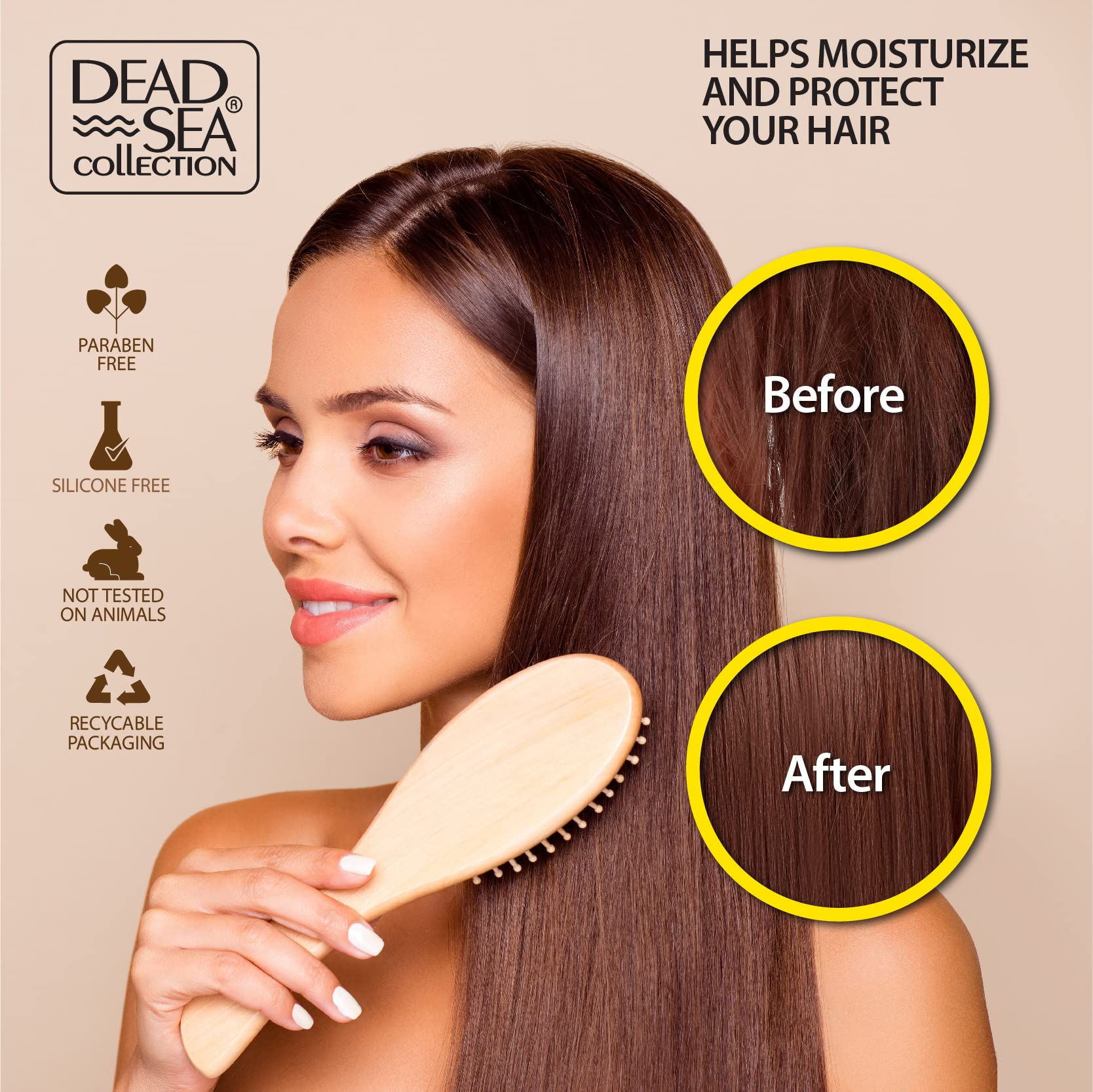 Dead Sea Collection Shampoo and Conditioner Set with Coconut Oil - Hydrating Softening Hair Products with Dead Sea Minerals for