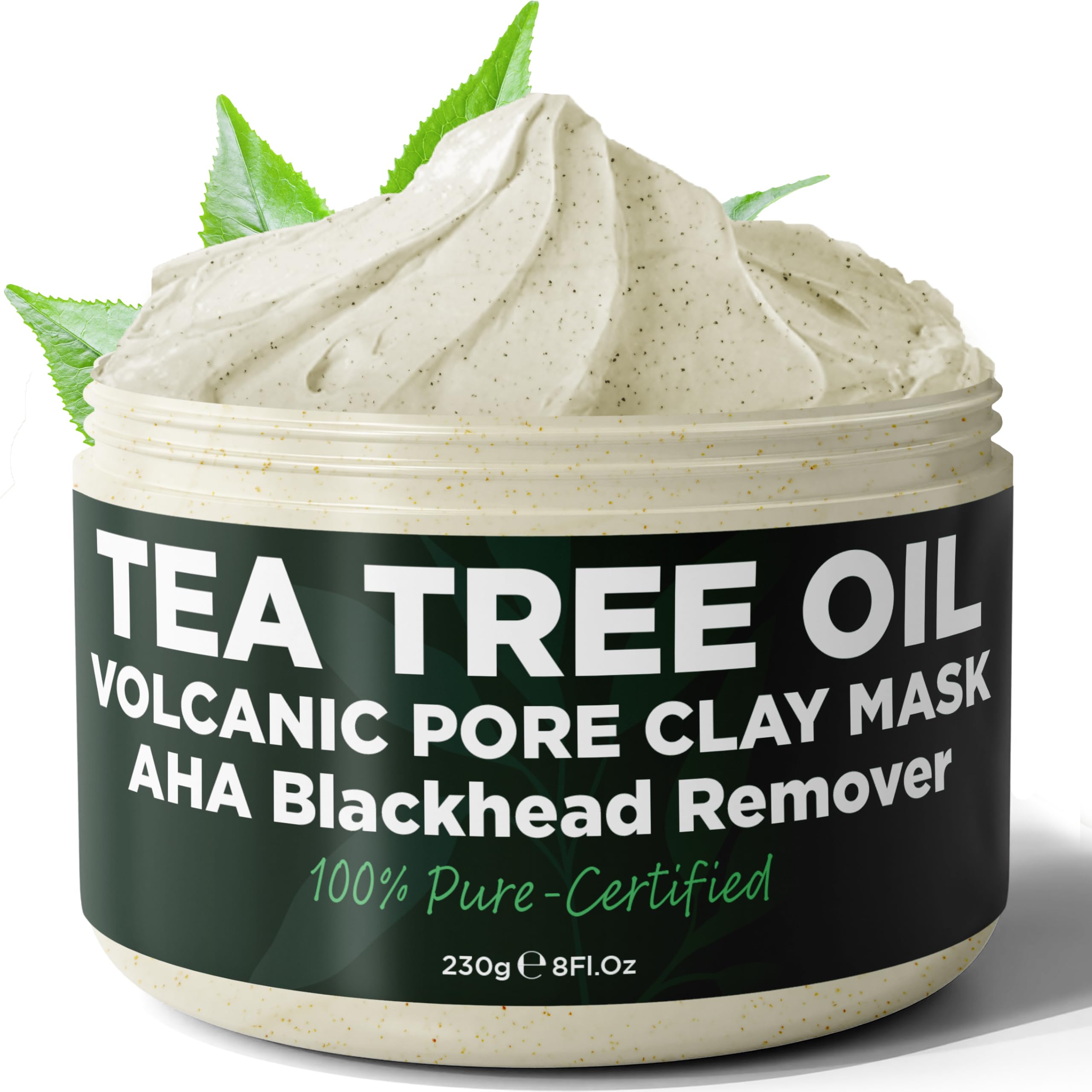Terramed Just Think Comfort Pore Cleansing Mask - Blackhead Remover Clay Mask - Pore Minimizer for Face with Volcanic Ash & AHA 