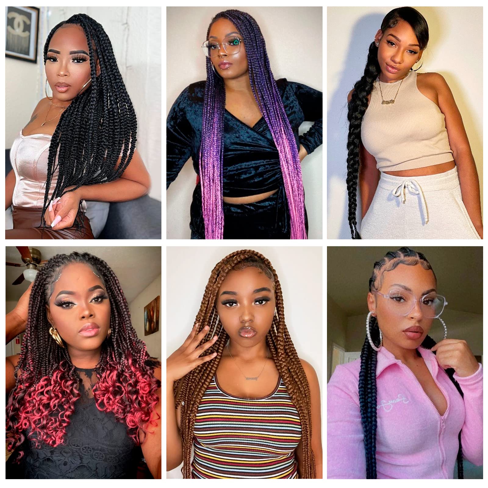 Difunee Pre-Stretched Braiding Hair - 24 Inch 8 Packs Long Braiding Hair Yaki Texture Soft Crochet Braids, Ombre Brown Hot Water