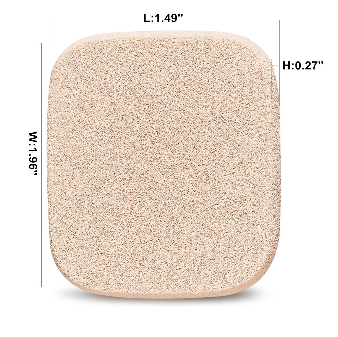 Kooba 2Pcs Square Makeup Sponges With 1 Travel Case, Beauty Face Primer Compact Powder Puff, Blender Sponge Replacement For Cosm