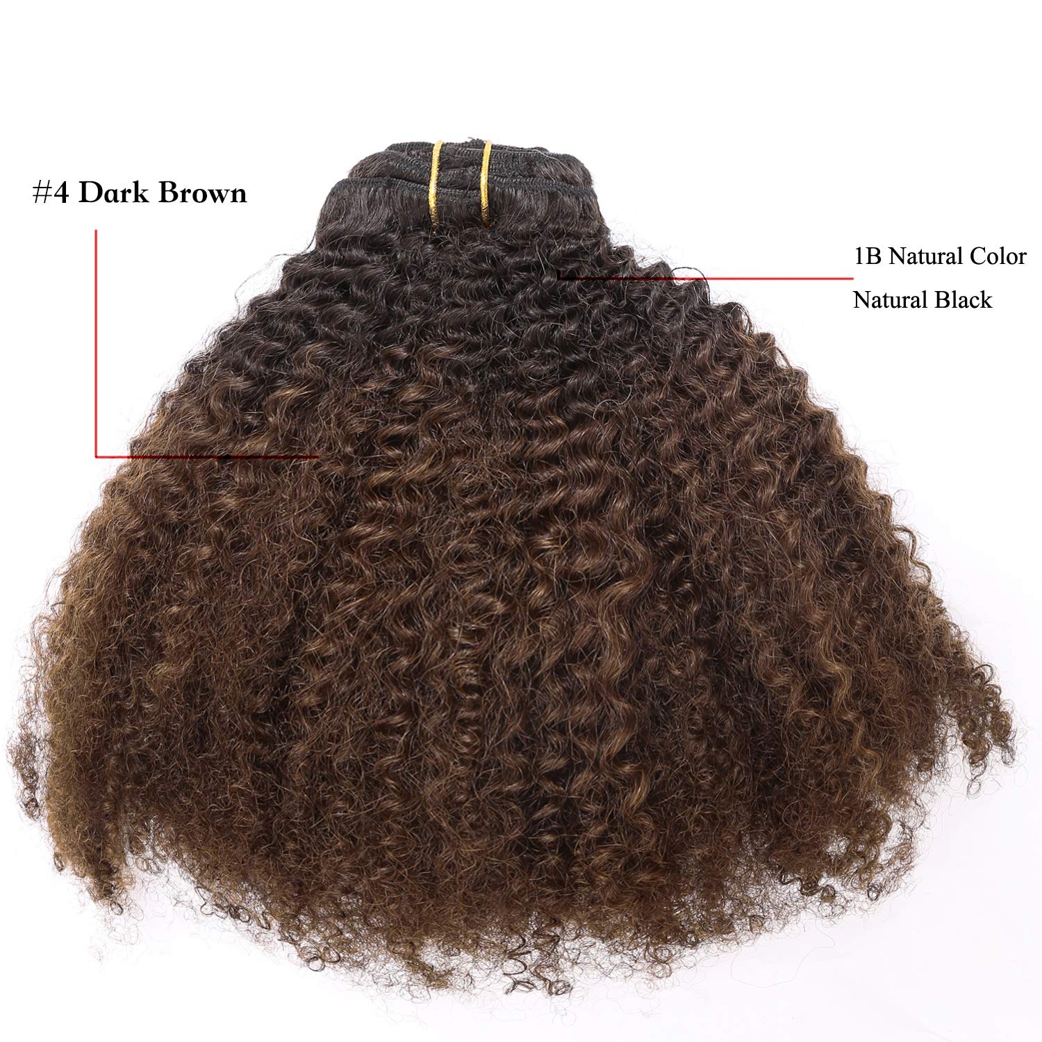 Anrosa Kinky Curly Clip in Hair Extensions Human Hair for Black Women,3C 4A Natural Hair Clip ins 8A Brazilian Double Wefts,10 i