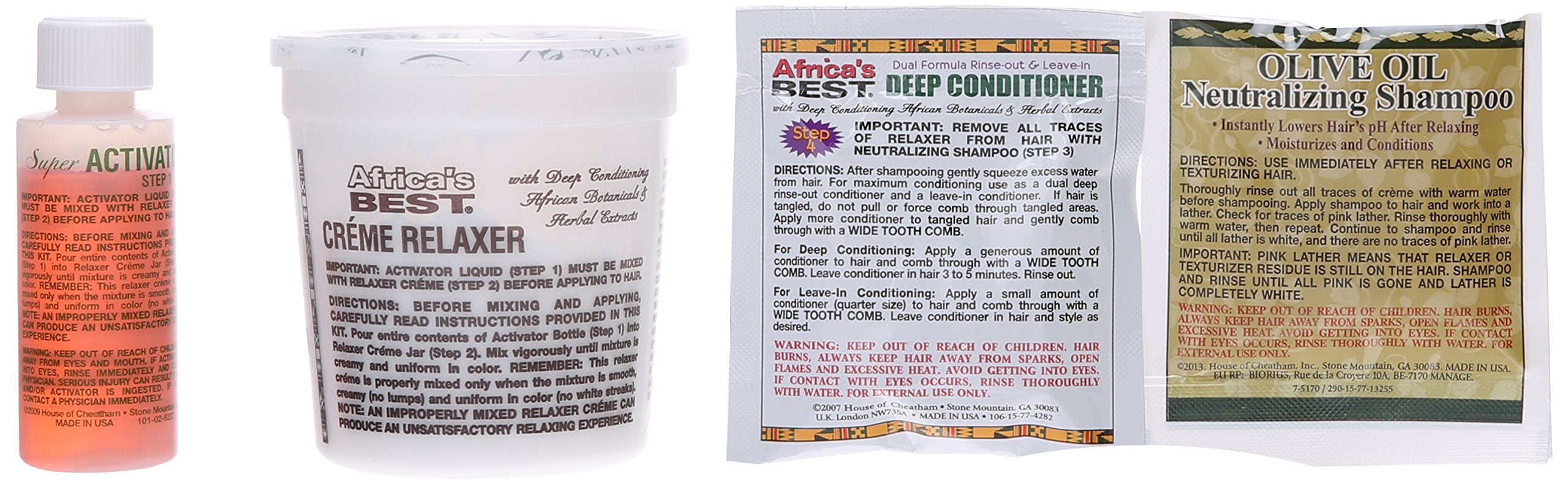 Africa's Best No-Lye Relaxer Kit, Dual conditioning, Herbal Intensive, Superior Straightening and the Very Best Nourishment, Des