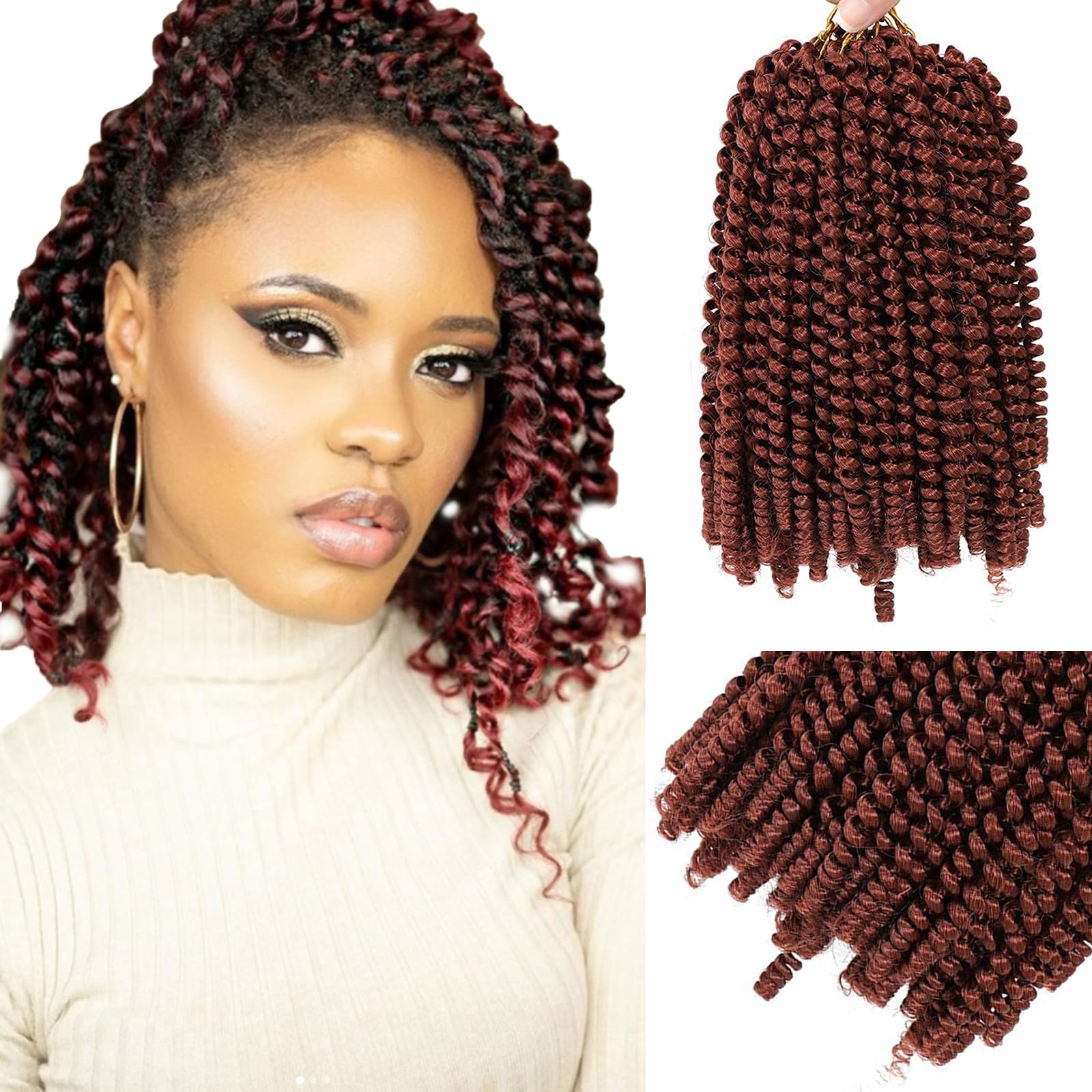 Spring Twist Hair 12 Inch 6 Packs Spring Twist Crochet Hair Spring Twist Braiding Hair For Passion Twist Butterfly Locs Crochet