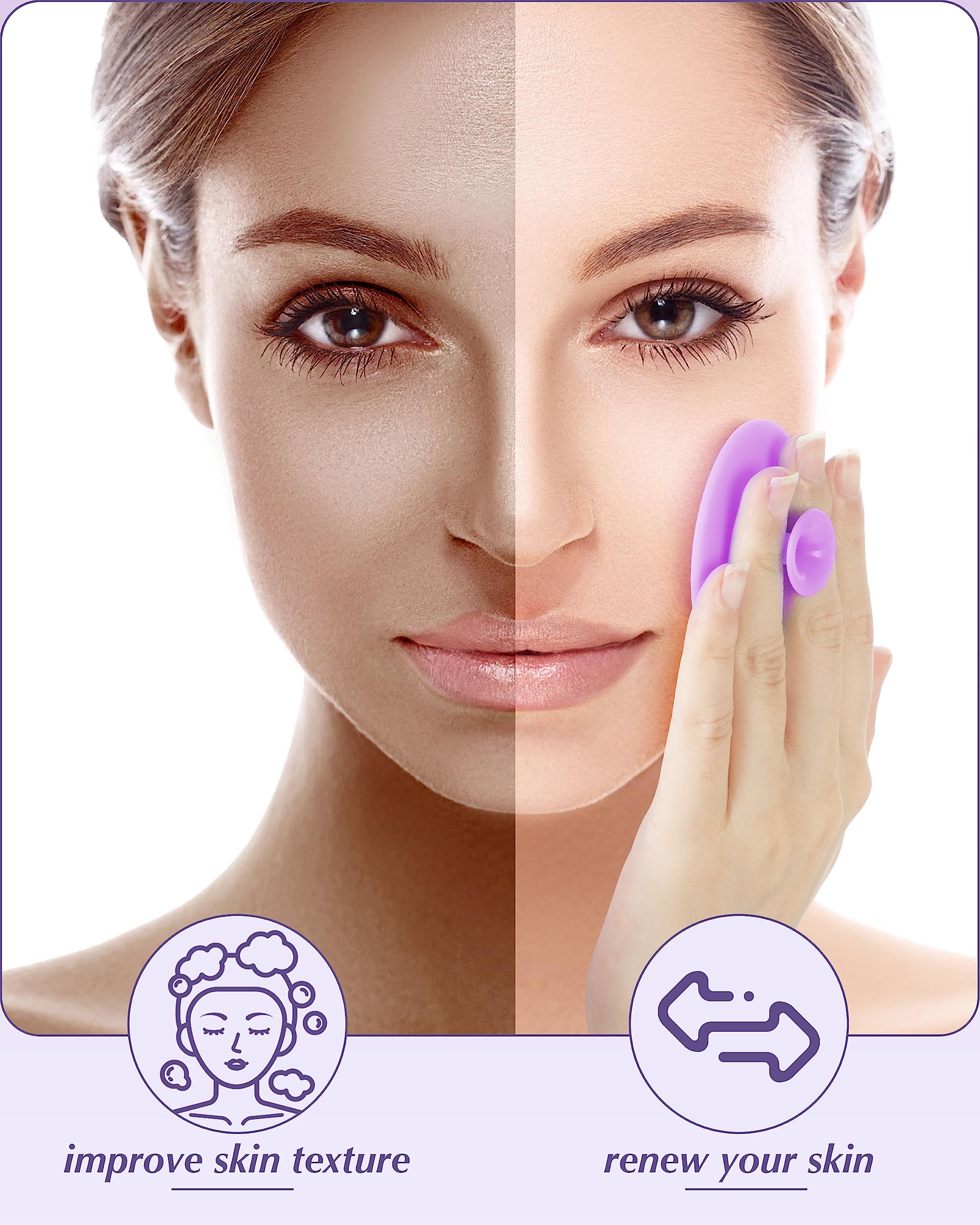 Face Scrubber, 8 Pcs Silicone Face Scrubber Exfoliator For Women, Face Cleansing Brush Blackhead Acne Pore Pad For Deep Cleaning