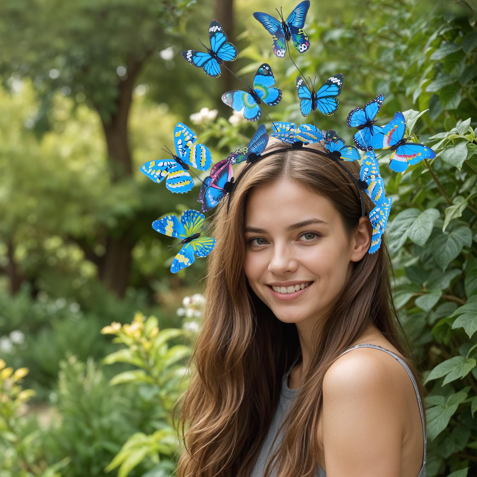Tyqour Butterfly Headband Butterfly Fascinators Hat Butterfly Headpiece Crowns Tiaras Bands Festival Tea Party Halloween Carniva