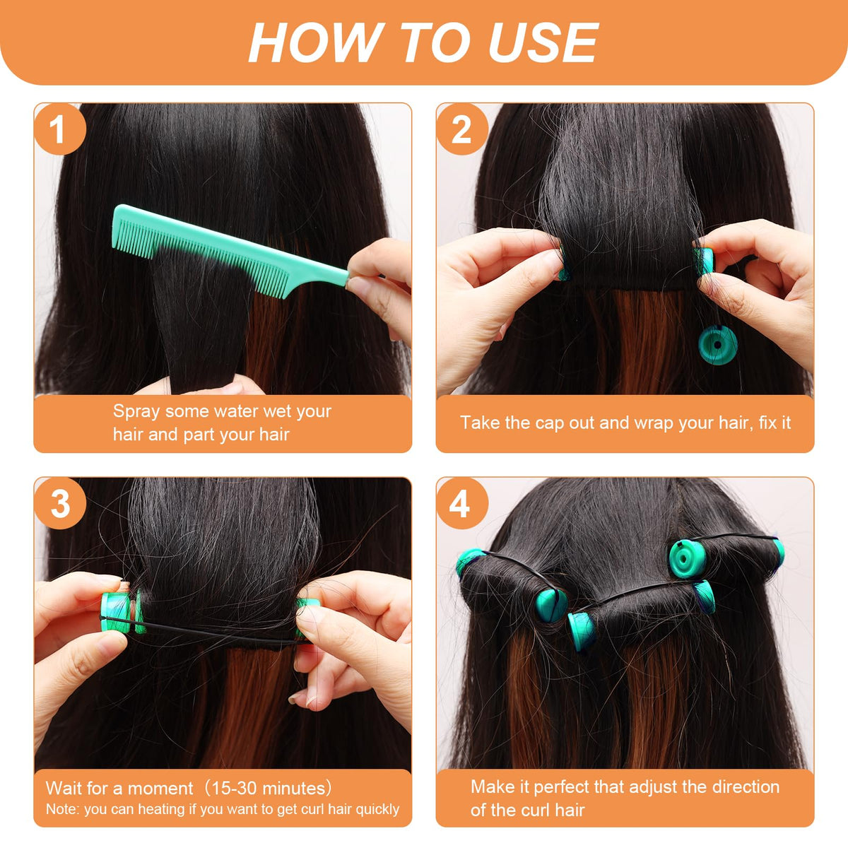50 Pcs 1 Inch Perm Rod Set, Zhaoyao Perm Rods For Nature Hair, Cold Wa ...
