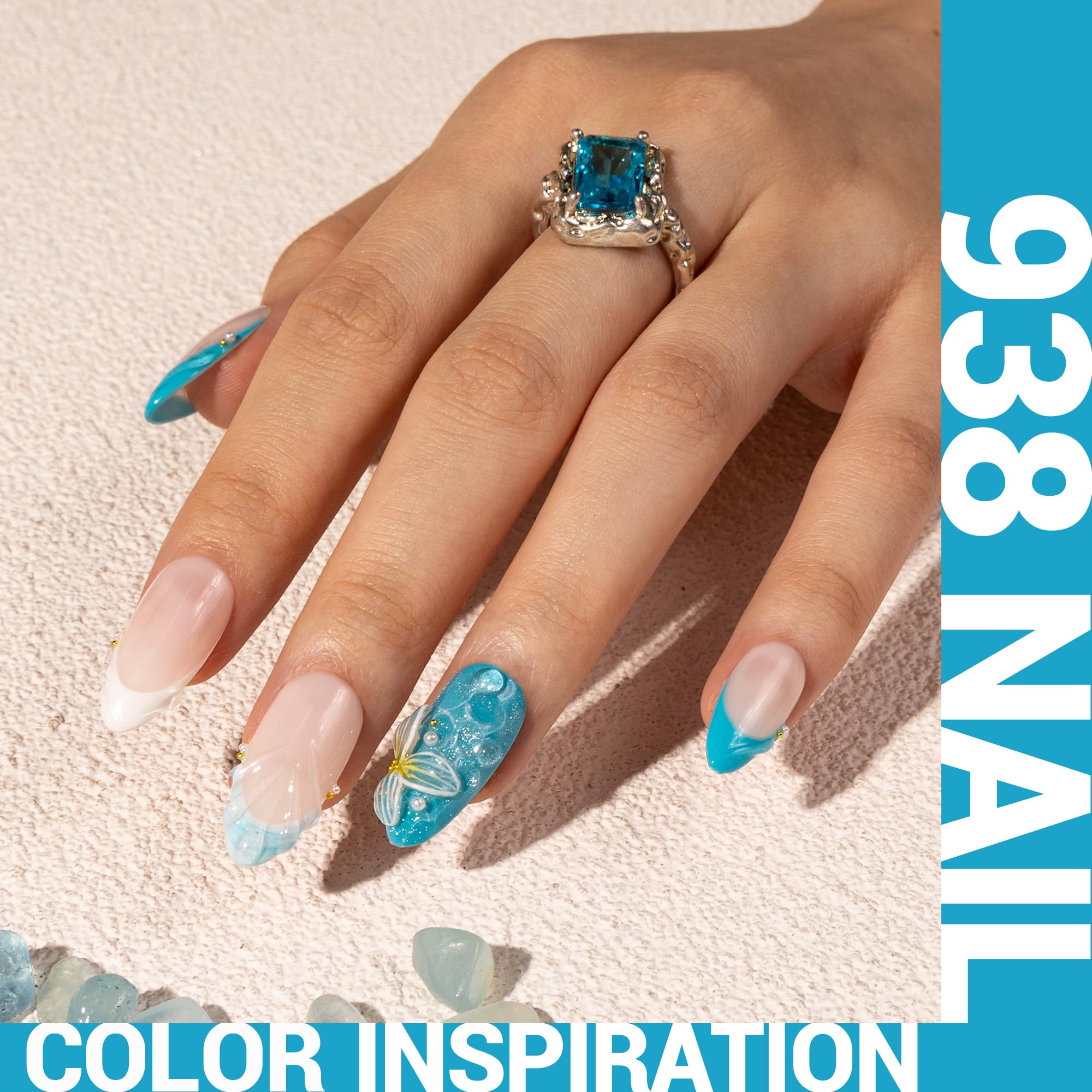 Melodysusie Thick Blue Gel Nail Polish,0.5Fl Oz Ocean Blue Nails Soak Off Uv Led Light Baby Blue Gel Polish Christmas Gift For W