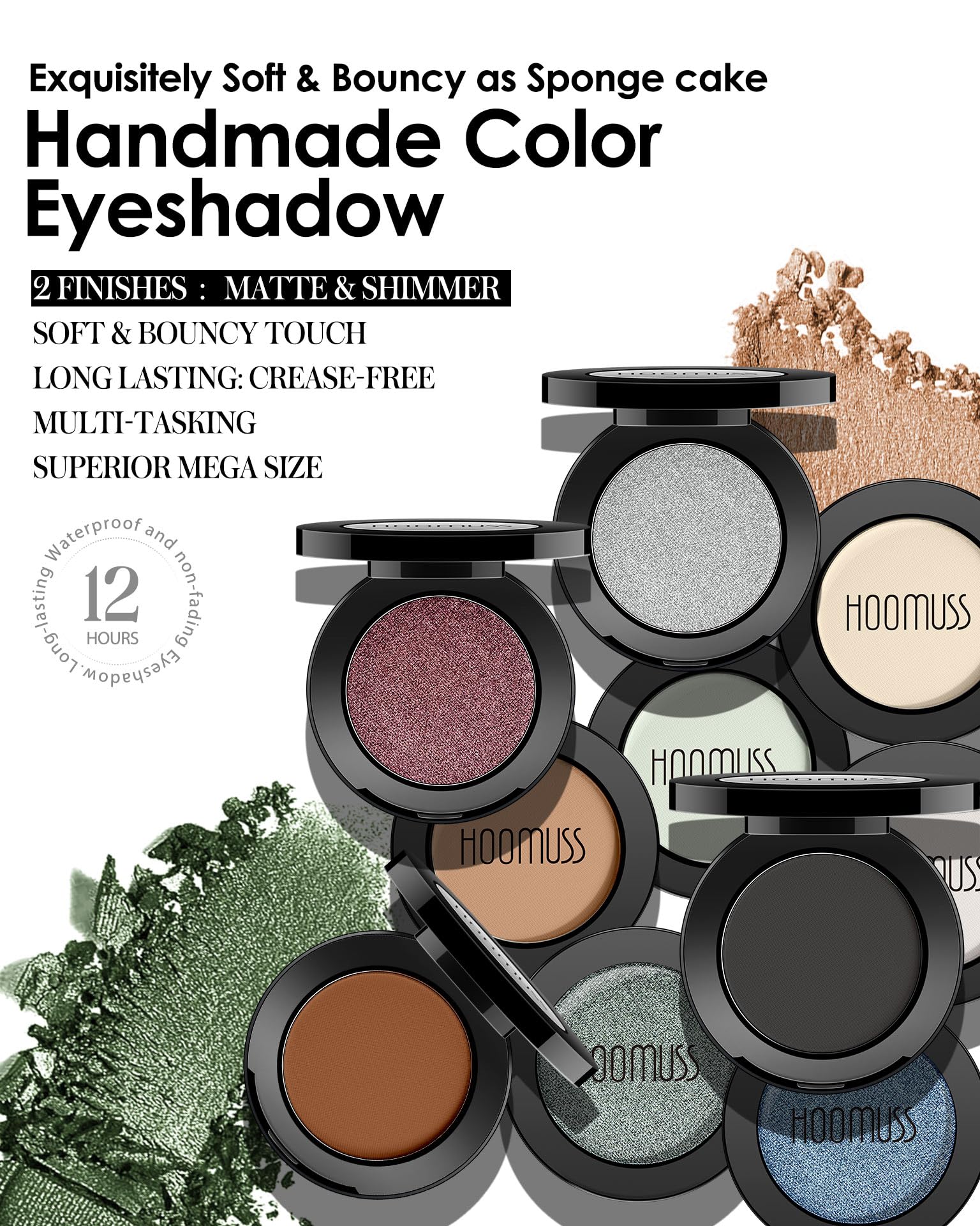 Hoomuss Warm Brown Eyeshadow Single Handmade Matte Chocalate Eye Sahdow Makeup Palette For Halloween, High Pigmented & Long Last