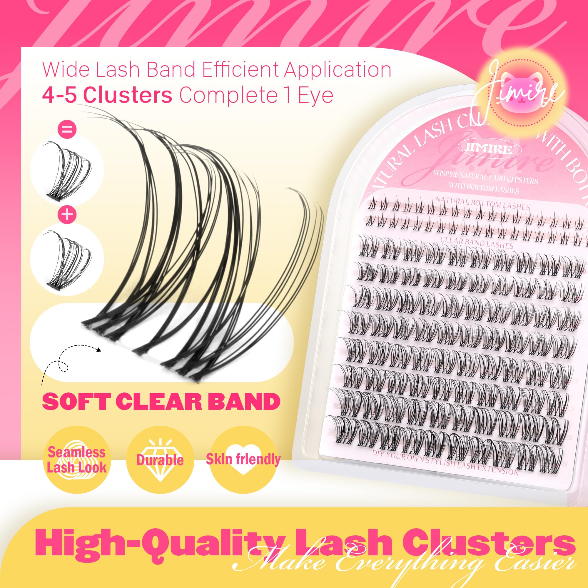 Venus Lash Clusters Kit With Bottom Lashes Natural Look Wispy 10-16Mm Lash Extension Kit With Lash Bond And Seal, Remover, Tweez