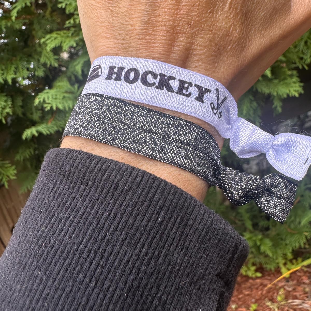 Hockey Hair Accessories, Girls Ice Hockey Hair Ties, No Crease Hockey Hair Elastics Set, Hockey Gift for Girl Hockey Players and