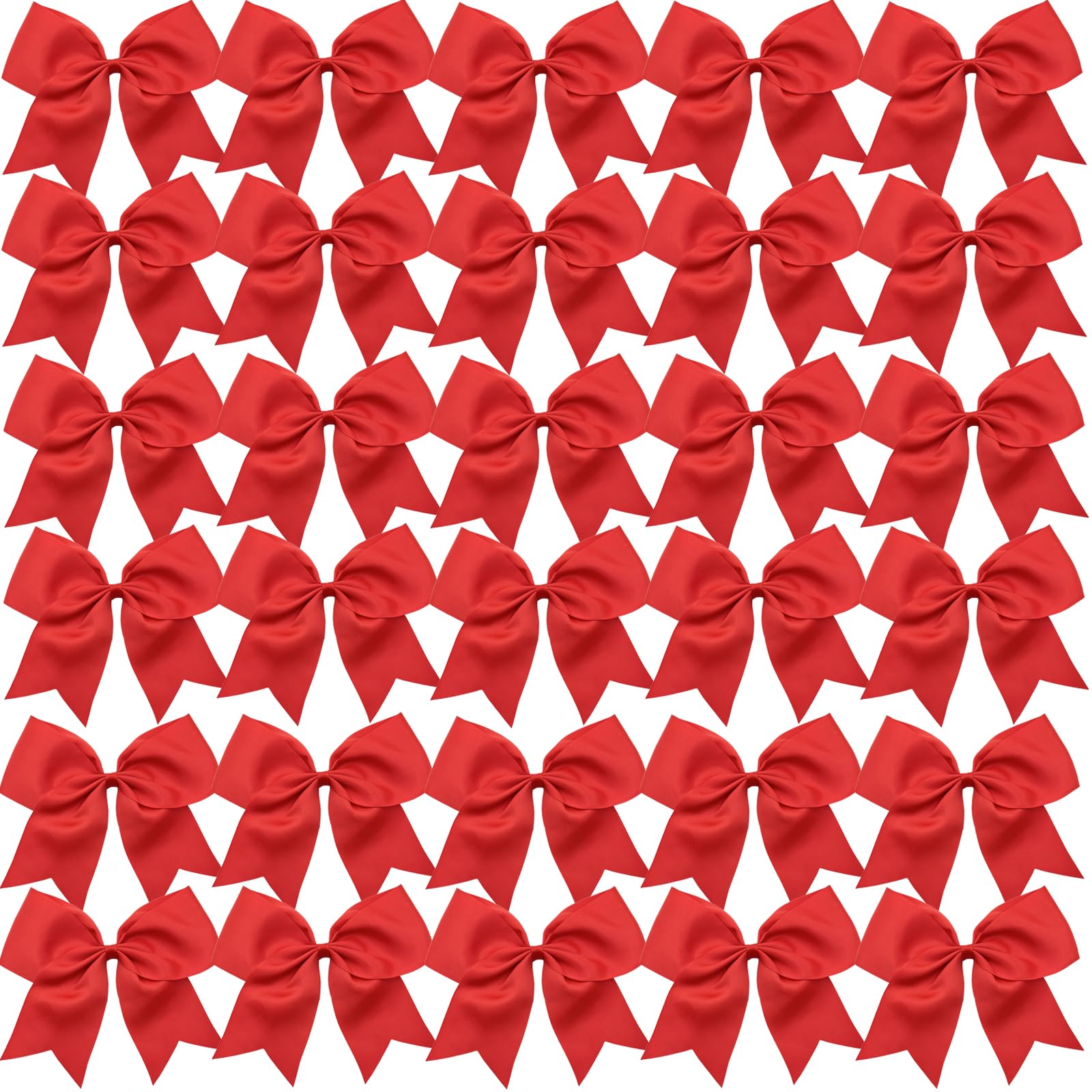 30PCS 8  Large Red Cheer Bows Hair Bows Ponytail Holder Handmade for Girls Teens Softball Cheerleader Sports (Red)