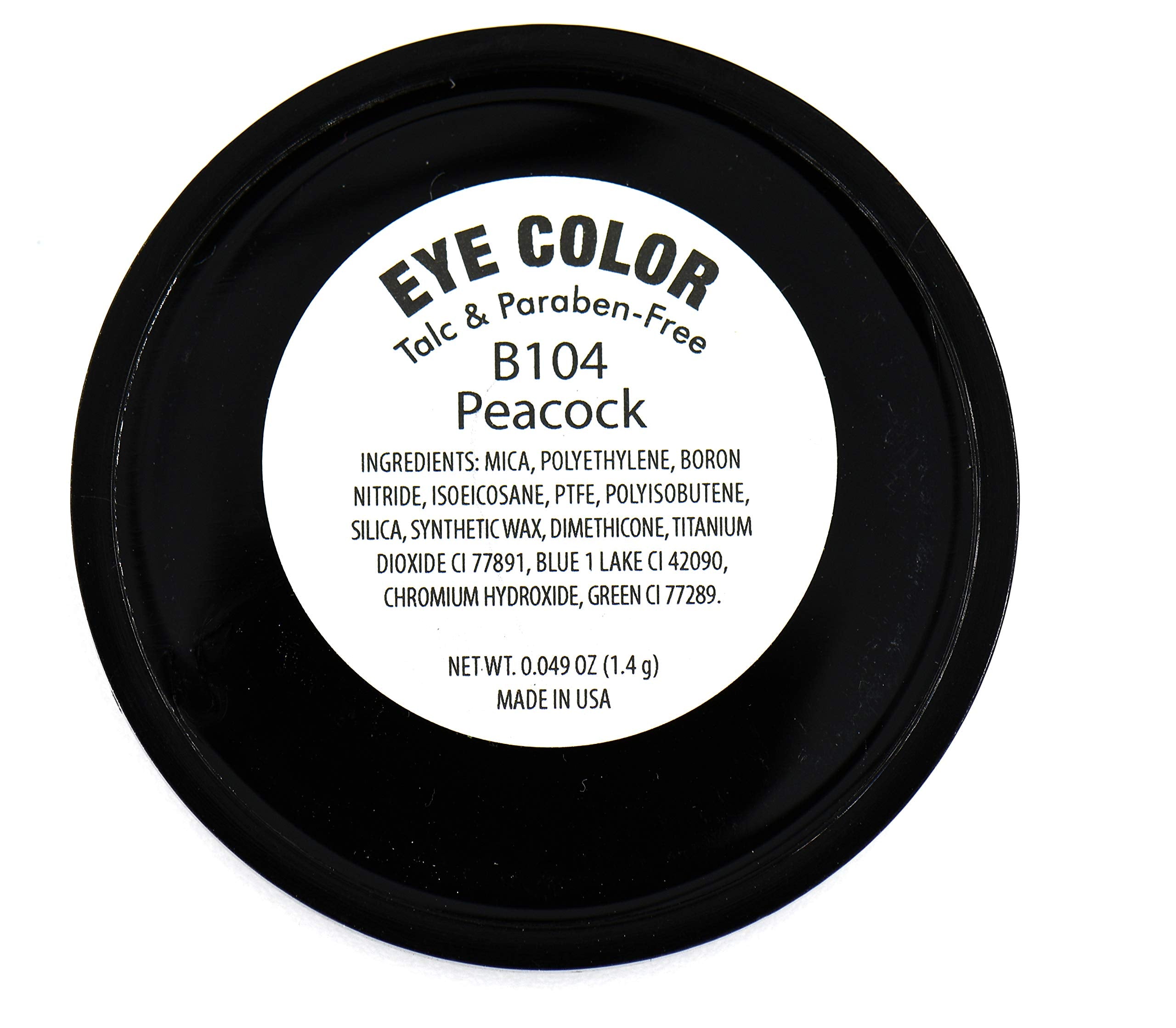 Pure Ziva Peacock Neon Jewel Tone Blue Turquoise Teal Shimmer Pressed Powder Single Vegan Eyeshadow; Talc, Paraben & Cruelty Fre