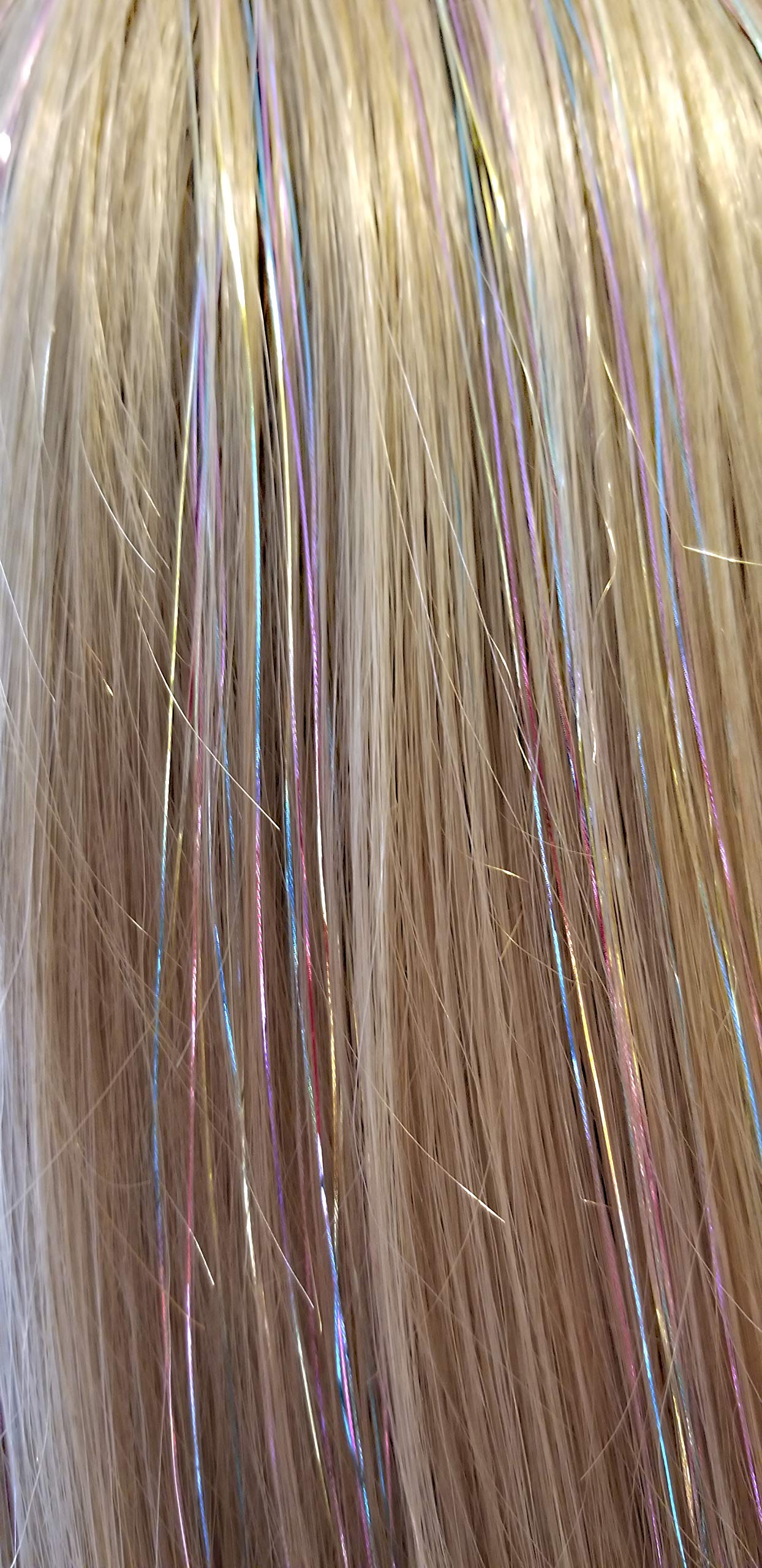 40'' Hair Tinsel 100 Strands (Shiny Pastel Rainbow)