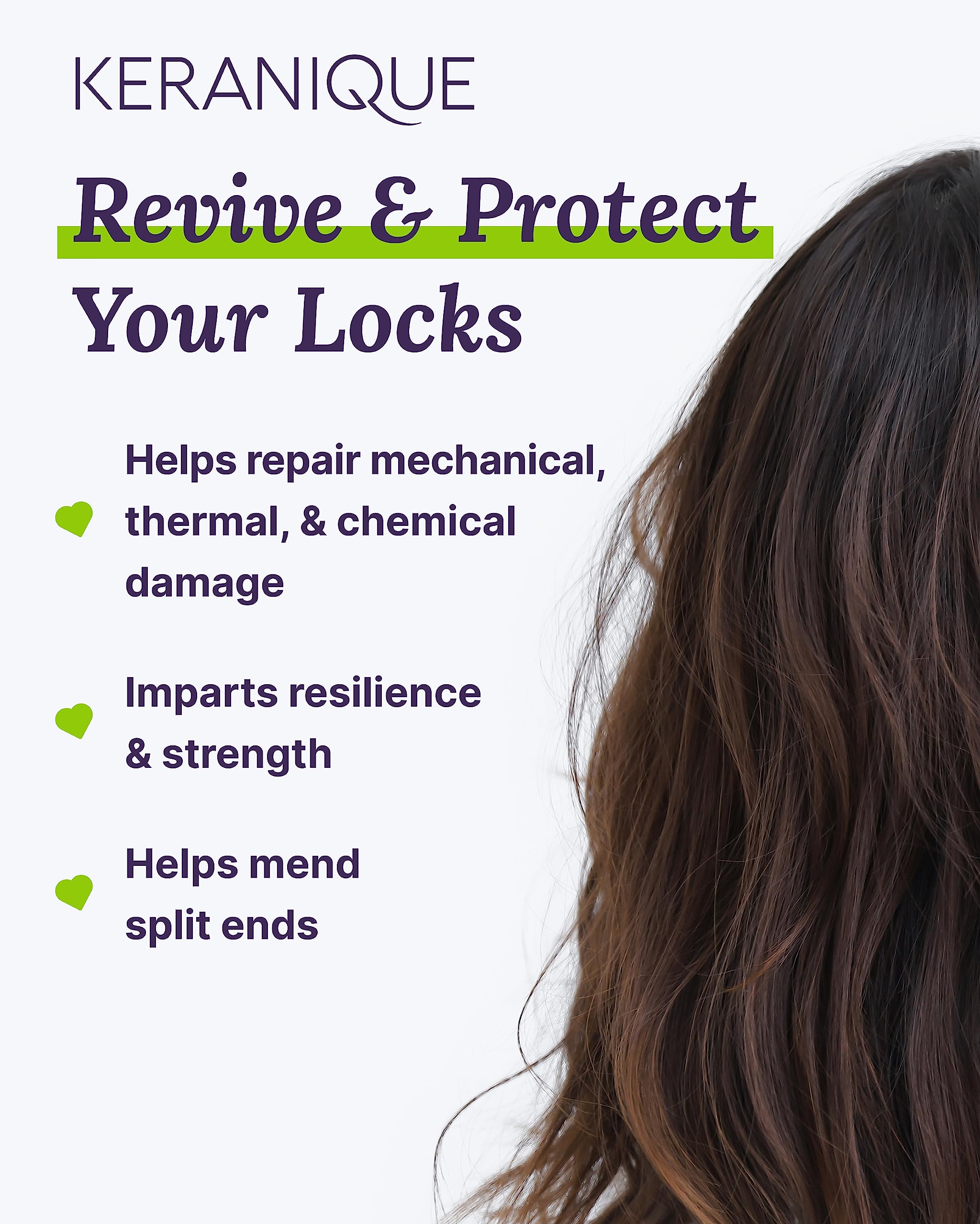 Keranique Shampoo and Conditioner for Damaged Hair - Anti-Breakage, Damage Control Set for Thinning Hair - Intense Repair, Deep
