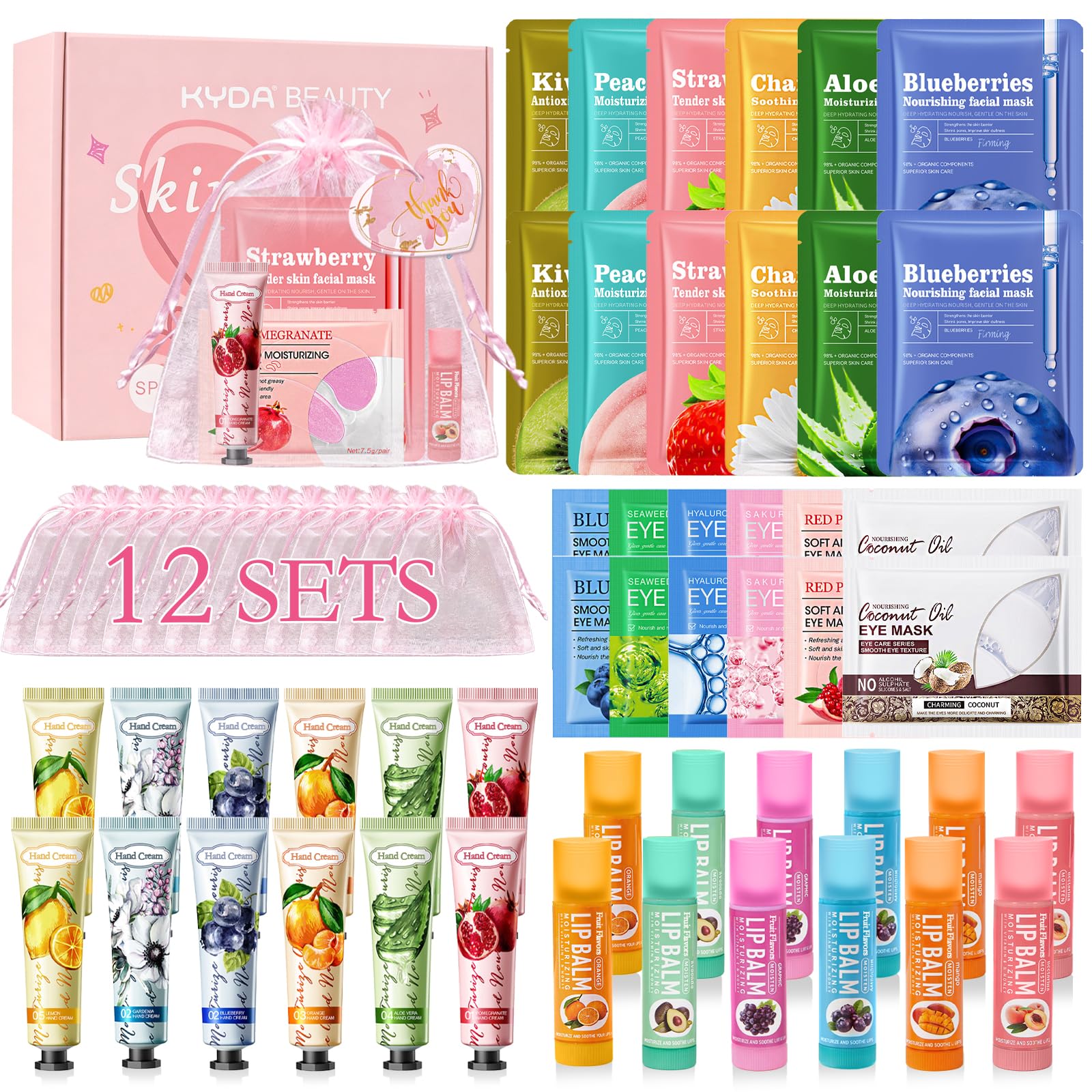 KYDA 72 Pcs Bulk Gifts for Women, Spa Sleepover Party Supplies