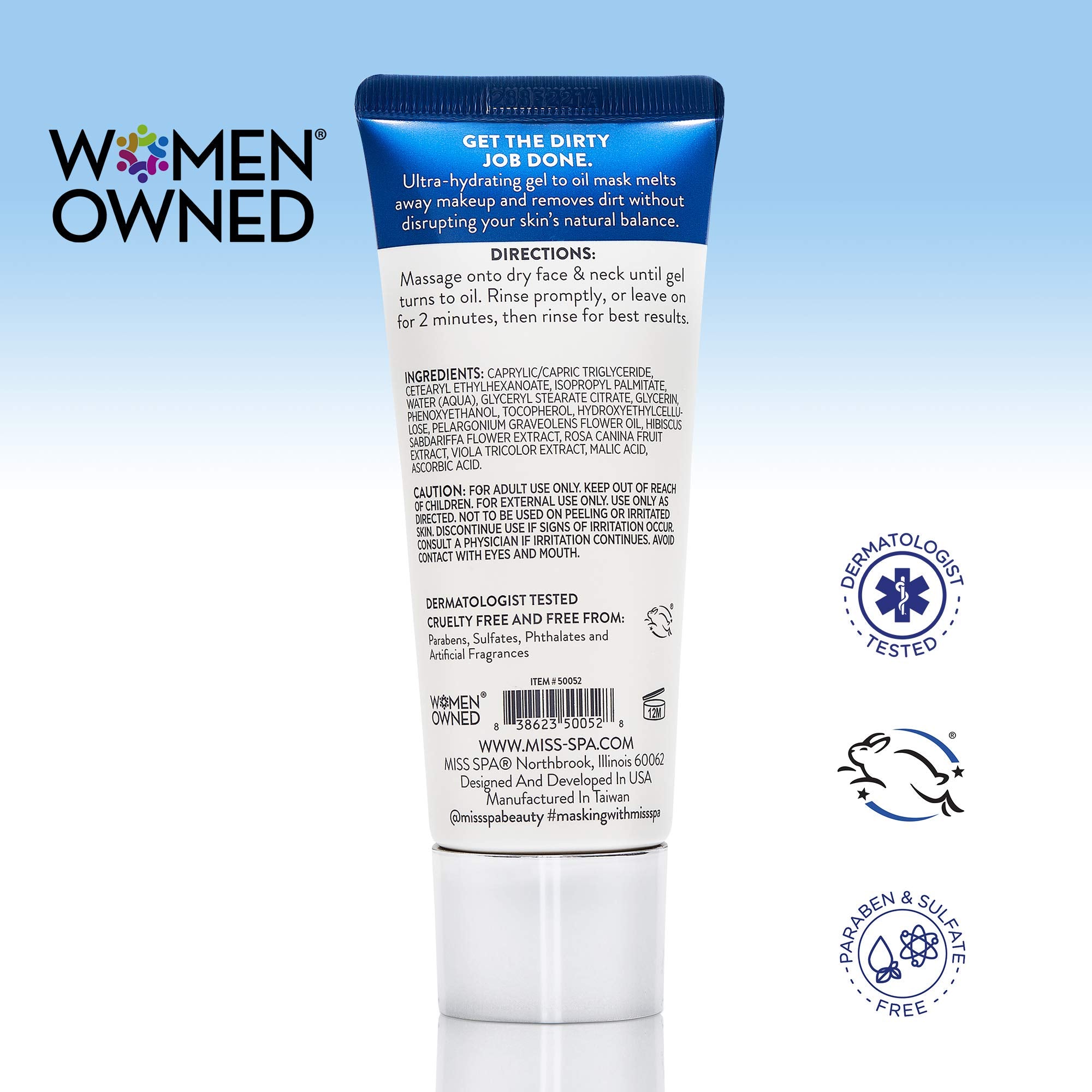 MISS SPA Gel Cleansing Flash Face Mask for Women, Vitamin C, Make-up Remover, Alpha Hydroxy Acid, Antioxidant, Remove Impurities