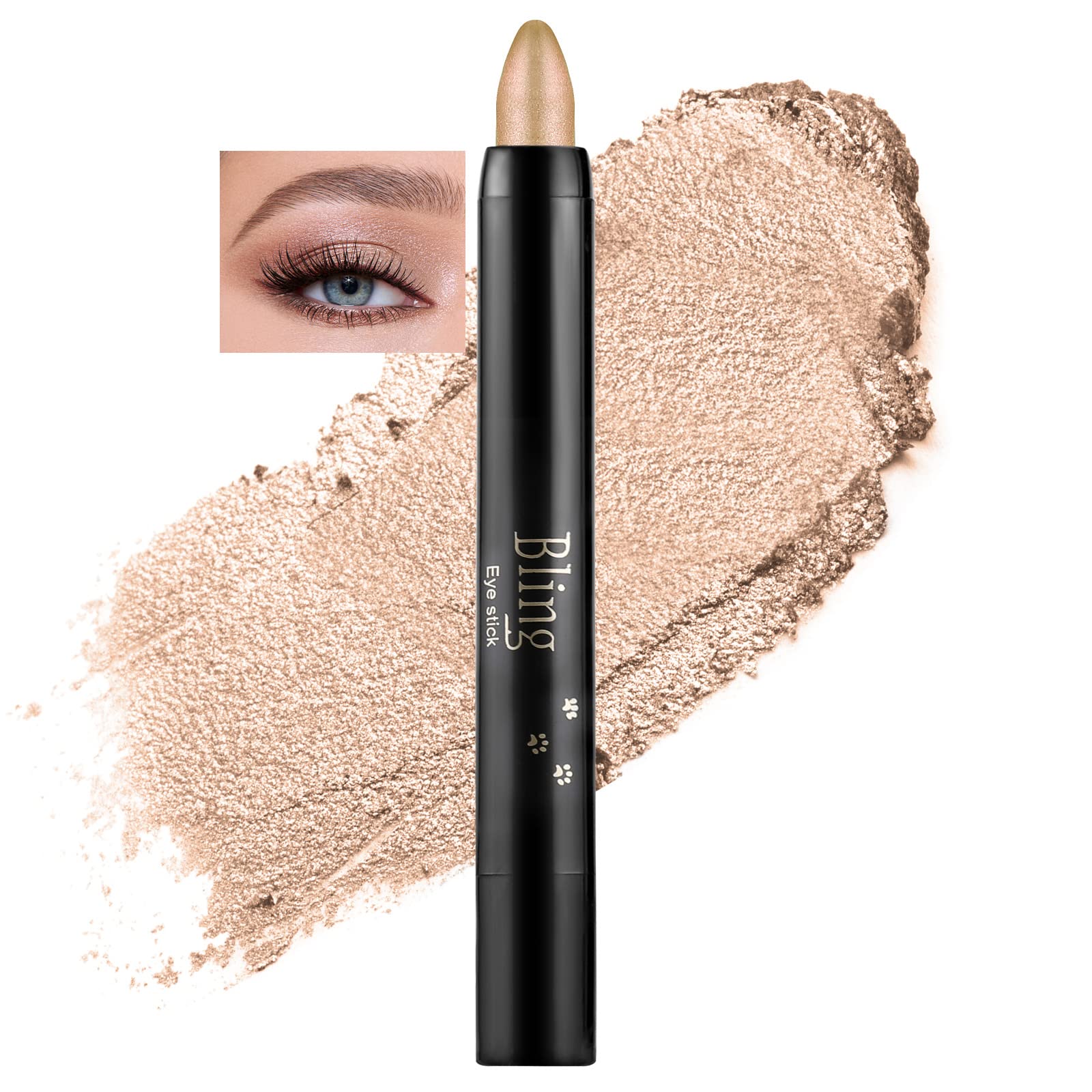Boobeen Waterproof Eyeshadow Stick Crayon - Shimmer Cream Eyeshadow Pen for Easy Glitter Eye Makeup (15#)