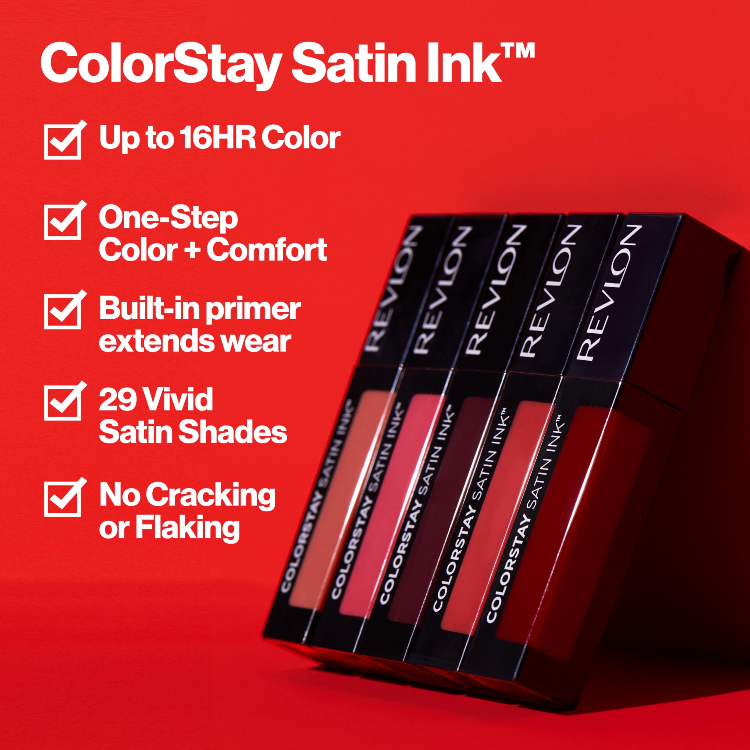Revlon Liquid Lipstick, Lip Makeup, Colorstay Satin Ink, Longwear Rich Lip Colors, Formulated With Black Currant Seed Oil, 032 L