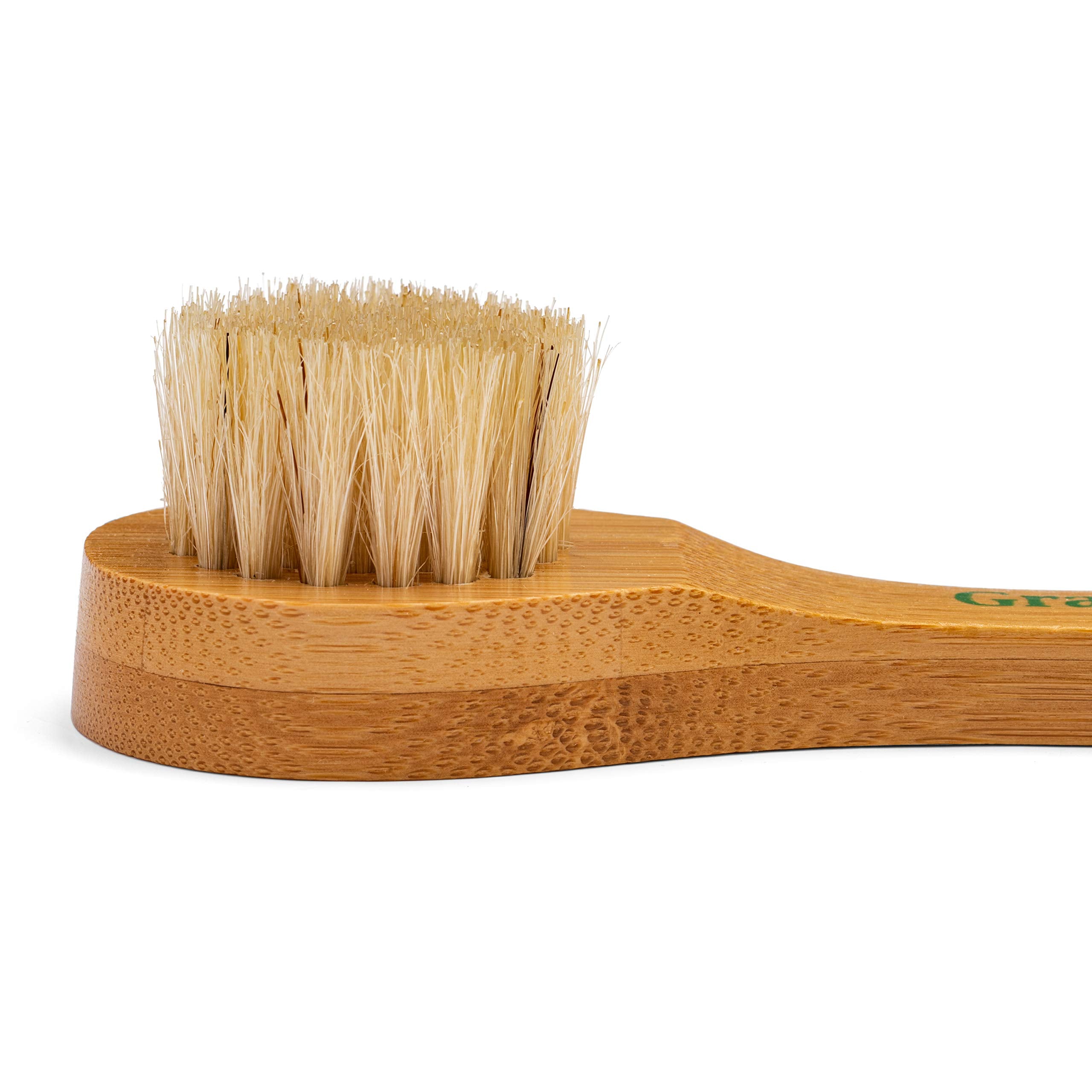 GranNaturals Manual Facial Brush Dry Brushing Scrubber - Natural Bristles for Exfoliation - Promotes Lymphatic Drainage, Deep Cl