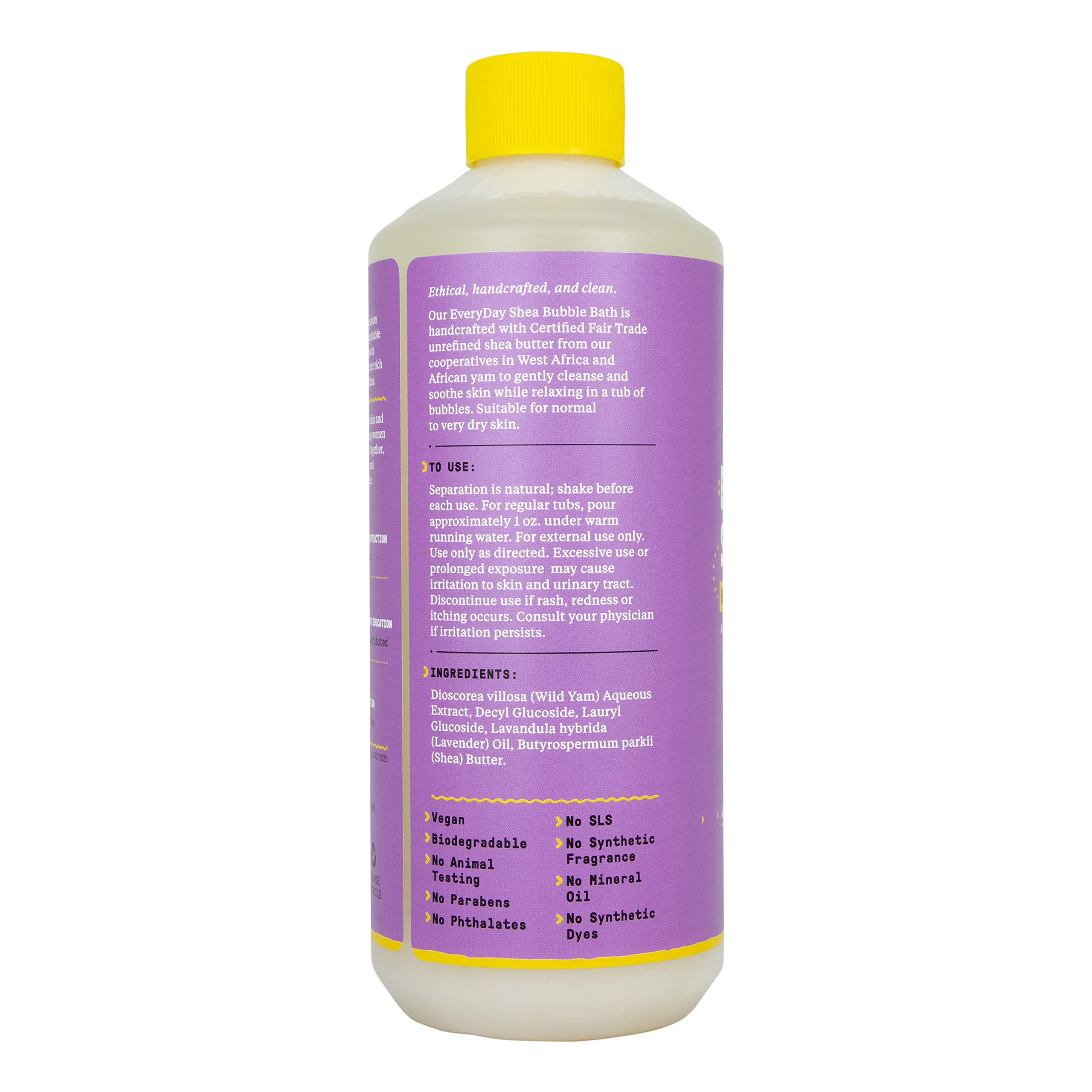 Alaffia Everyday Shea Bubble Bath, Soothing Support for Deep Relaxation and Soft Moisturized Skin, Made with Fair Trade Shea But