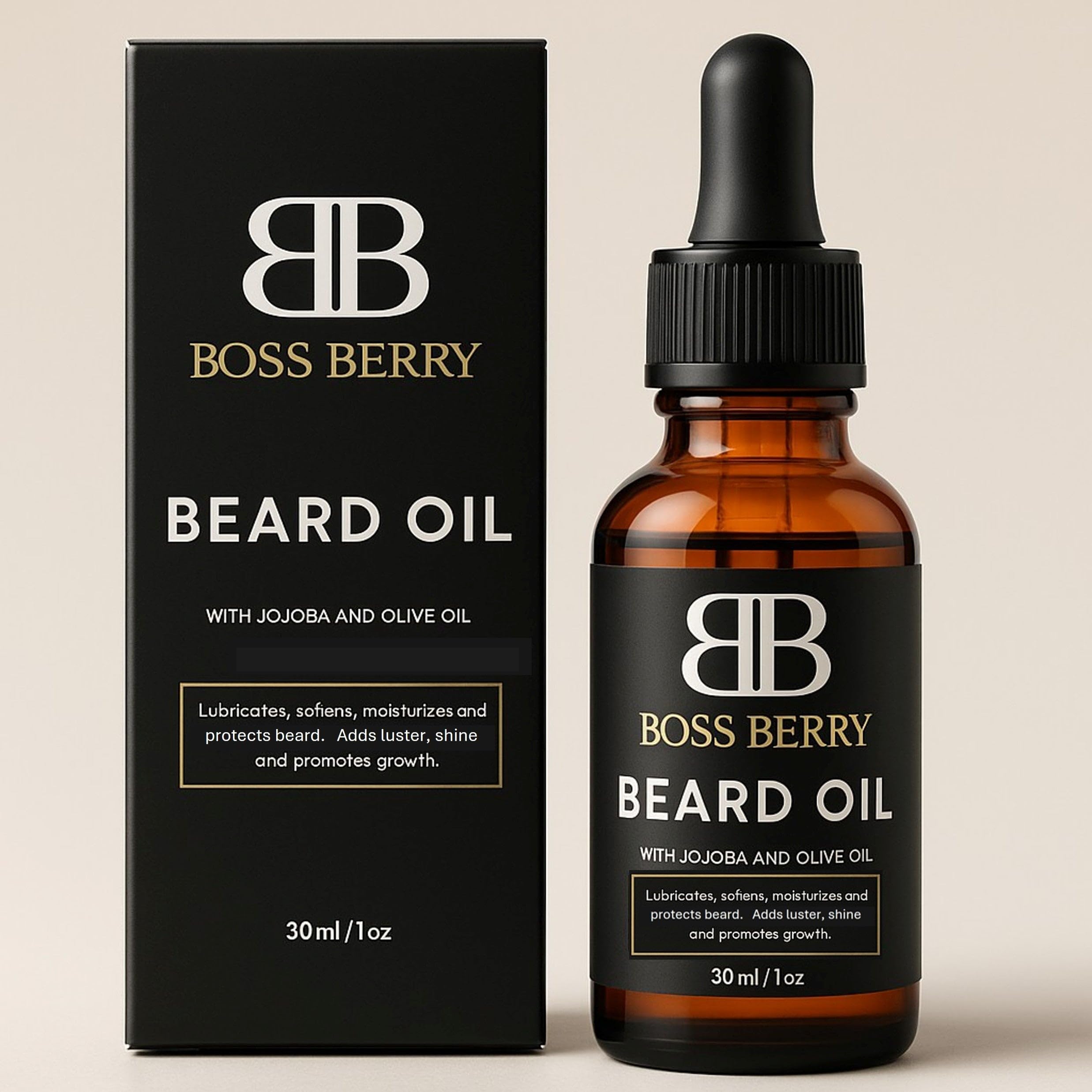 BOSS BERRY Obsidian Shield Beard Oil Sandalwood/All Hair Types