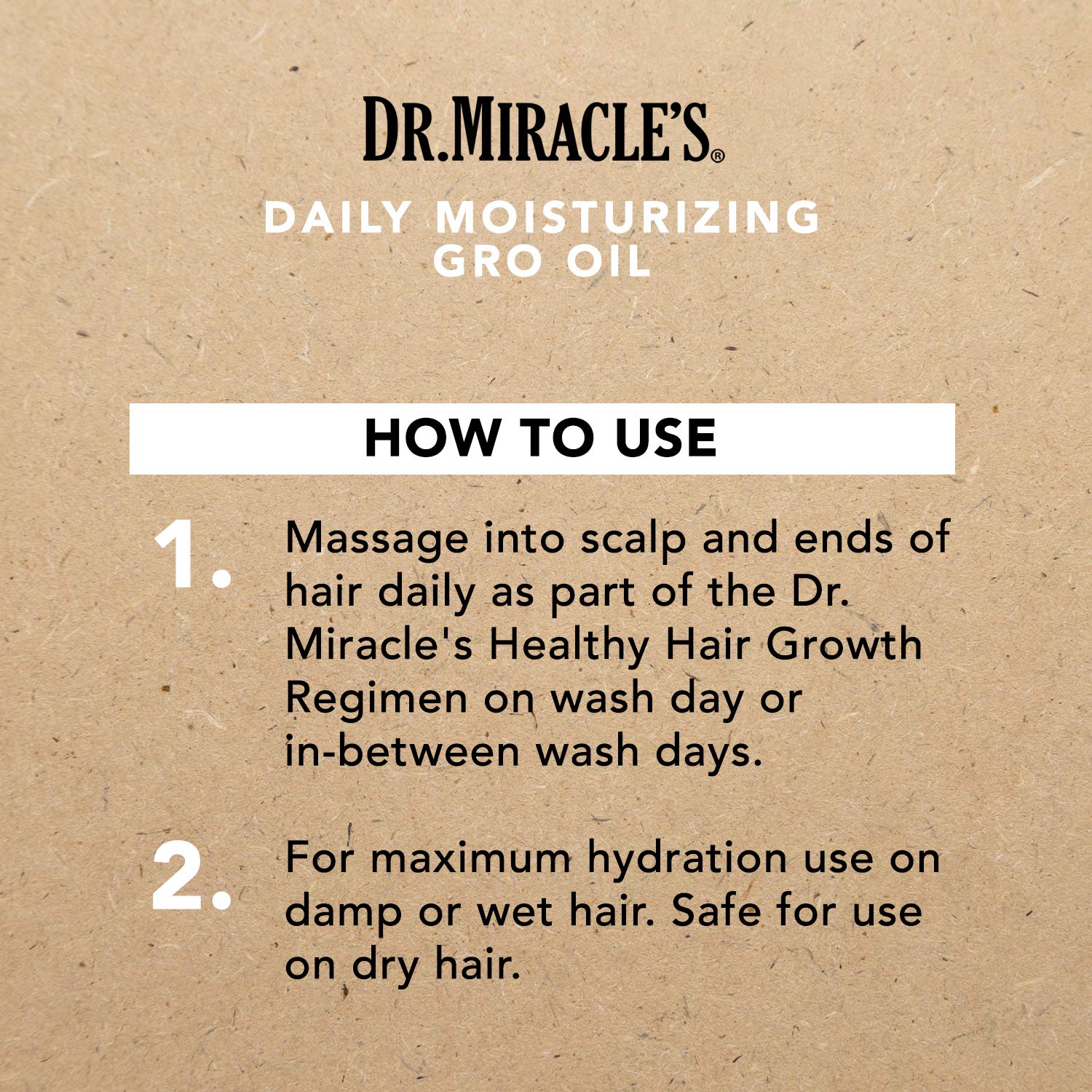 Dr. Miracle's Daily Moisturizing Gro Oil, 4 Fl Oz - Vitamins A, D, E, Avocado & Aloe Vera for Healthy Hair Growth
