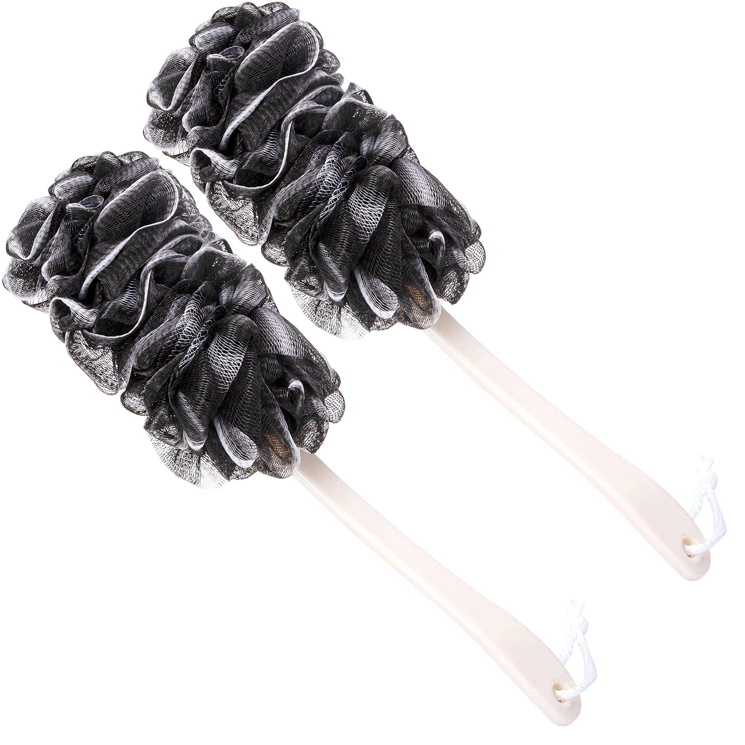 Arswin Back Scrubber For Shower,Loofah Long Handle Bath Body Brush,Soft Nylon Mesh Sponge For Shower,Loofah On A Stick For Men W