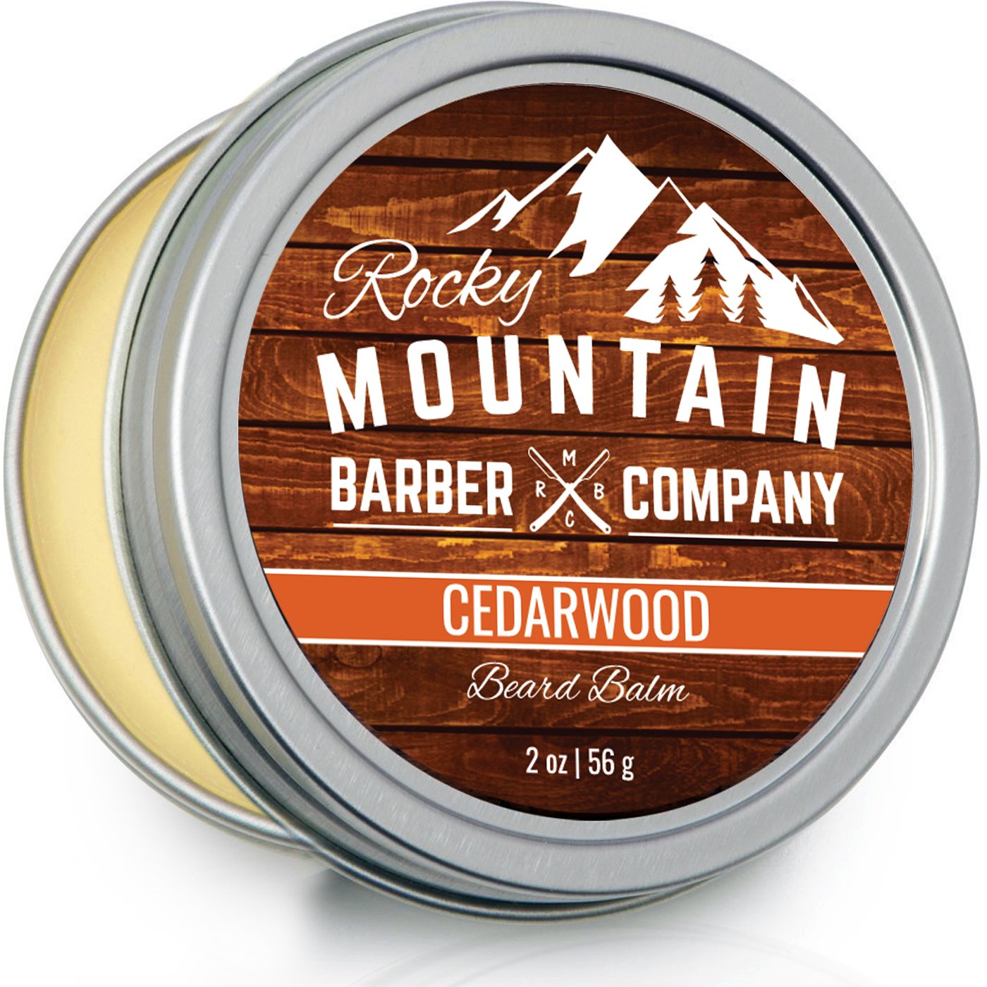 Beard Balm - Rocky Mountain Barber - 100% Natural - Premium Wax Blend With Cedarwood Scent, Nutrient Rich Bees Wax, Jojoba, Tea