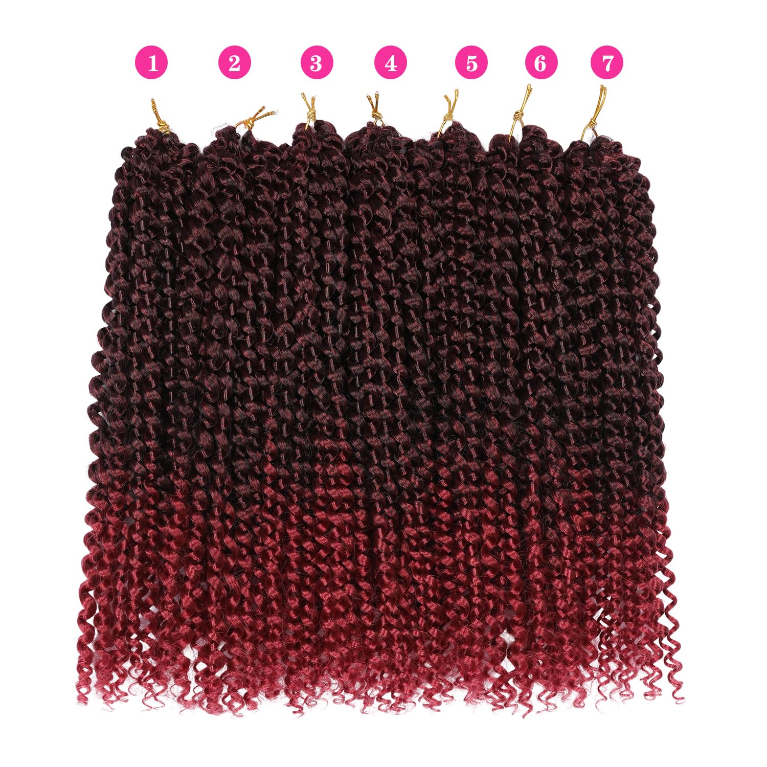 8 Inch Passion Twist Hair, Short Ombre Burgundy Water Wave Crochet Hair Passion Twist Crochet Hair For Women Passion Twists Brai