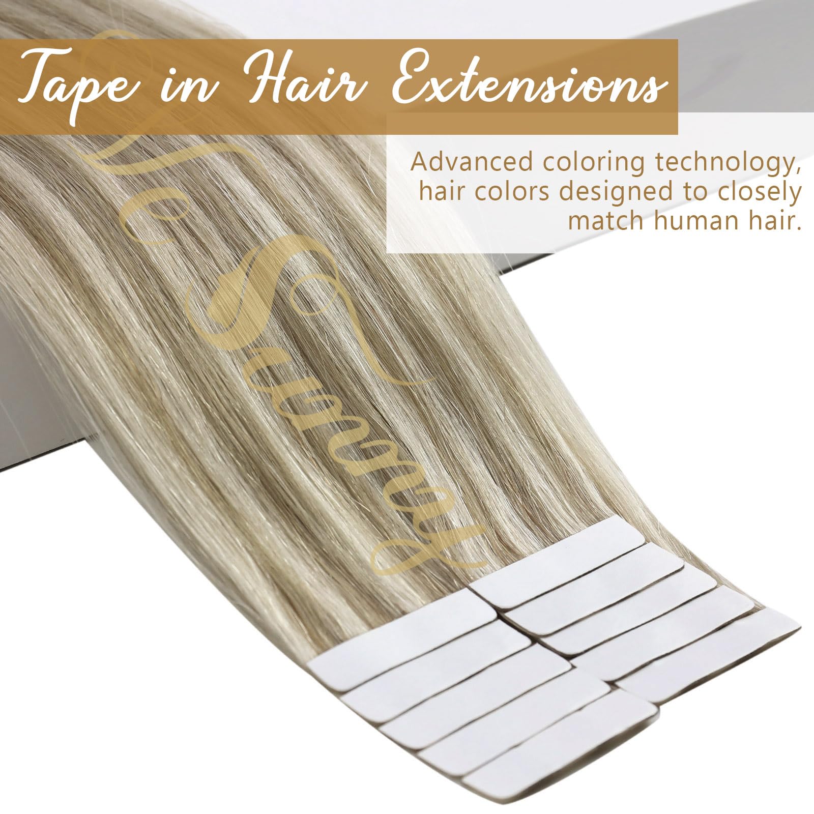 Ve Sunny Blonde Tape In Hair Extensions Highlight Human Hair Tape In Extensions Golden Blonde Highlighted Light Blonde Fashion T