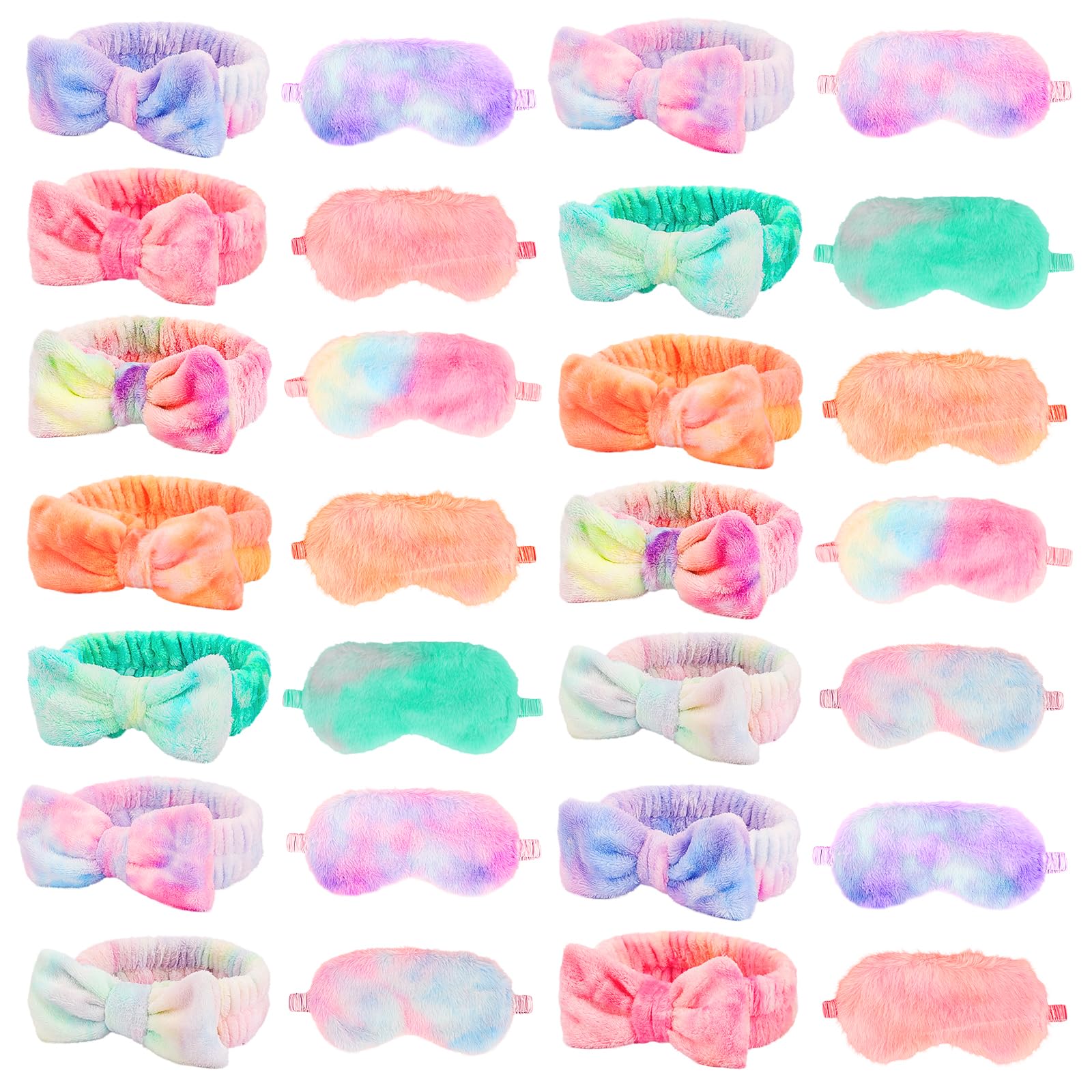 WSYUB Makeup Party Favors,Sleepover Party Favors,28pcs Spa Headband,Face Wash Headband for Girls,Spa Headband Bulk