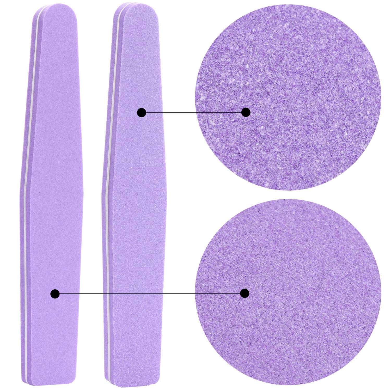 20Pcs Nail Block Buffer Files Sponge Washable Double Sided 100180 Sanding Buffing File(Purple)