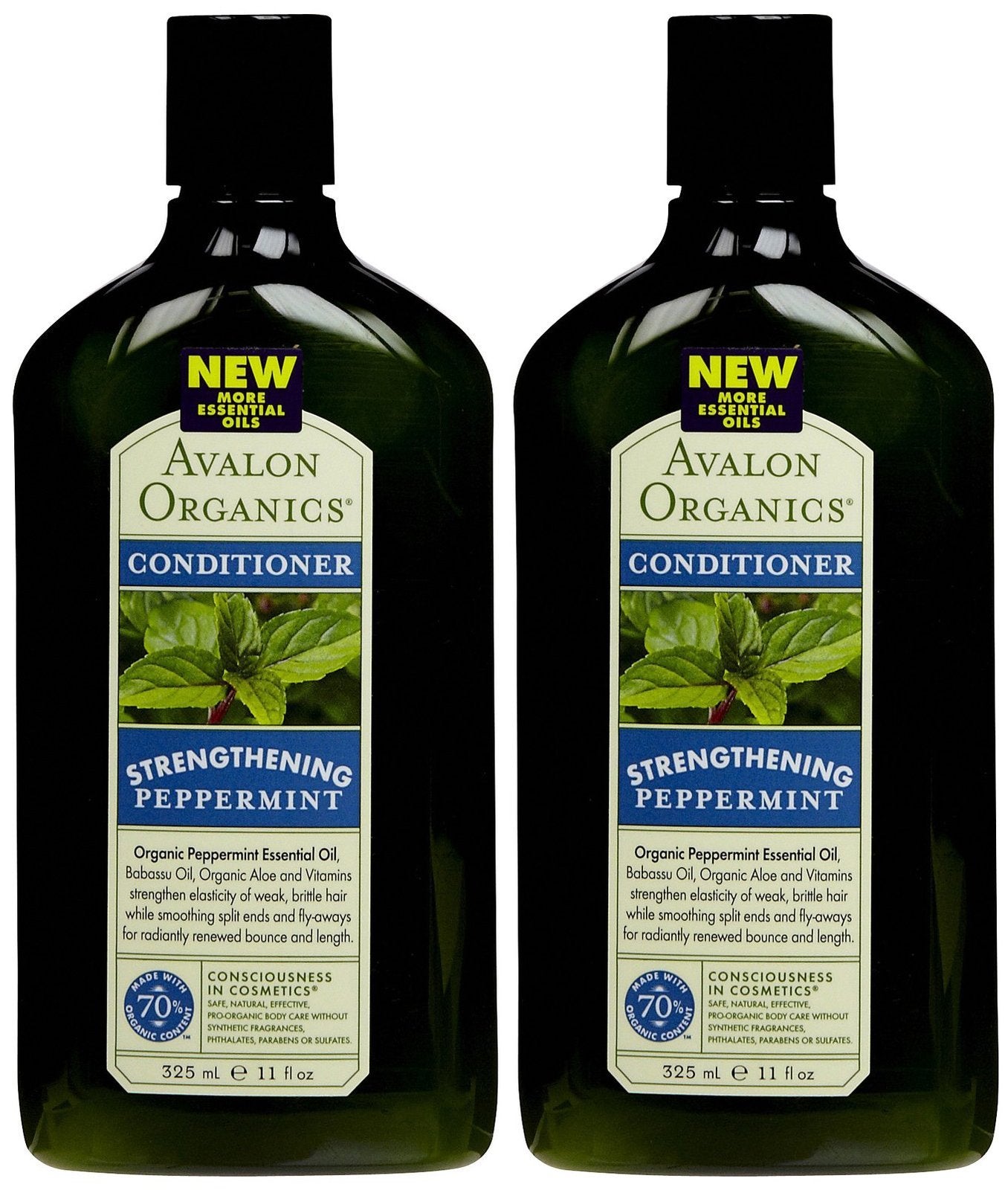 Avalon Organics Revitalizing Conditioner, Peppermint, 11 oz, 2 pk