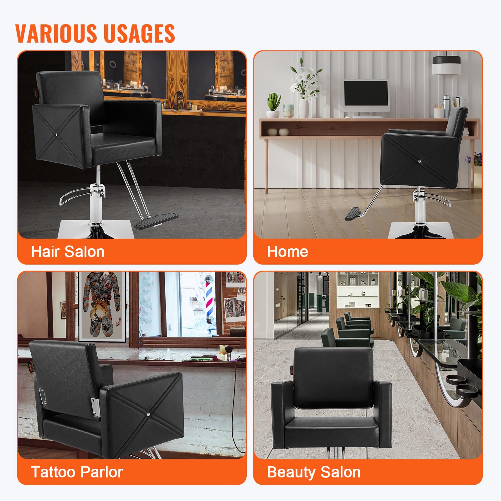 Vevor Salon Chair, Barber Chair For Hair Stylist, Styling Chair With Heavy Duty Hydraulic Pump, 360 Swivel Hair Salon Chair With