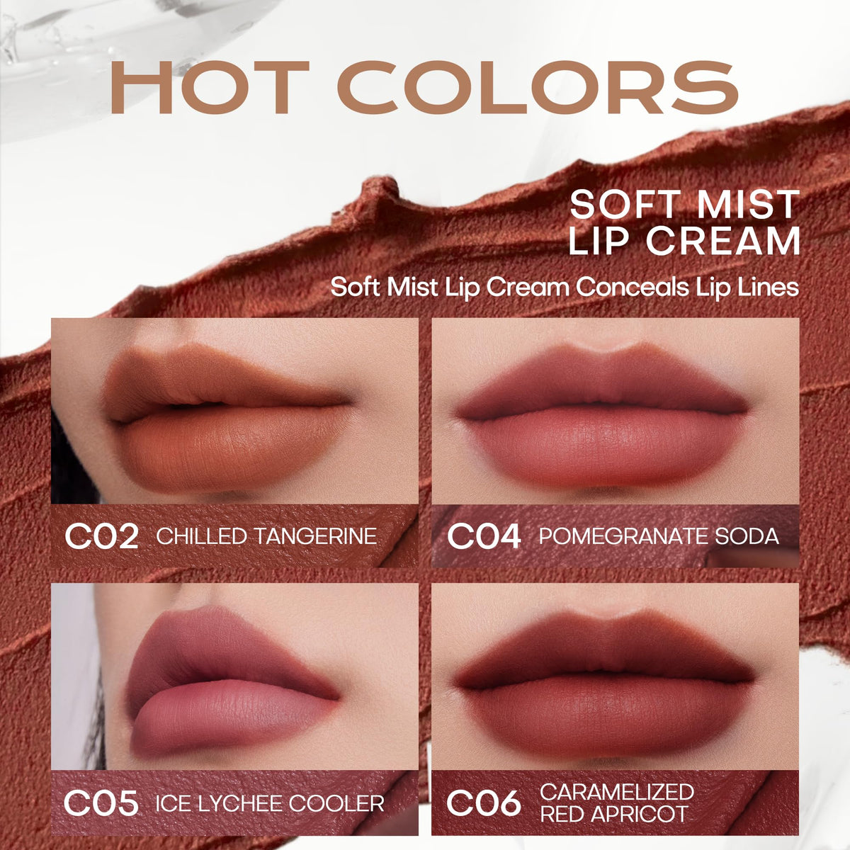Mistine Cream Lip Gloss Thai Latte Long Lasting Lip Gloss Non-Sticky S ...