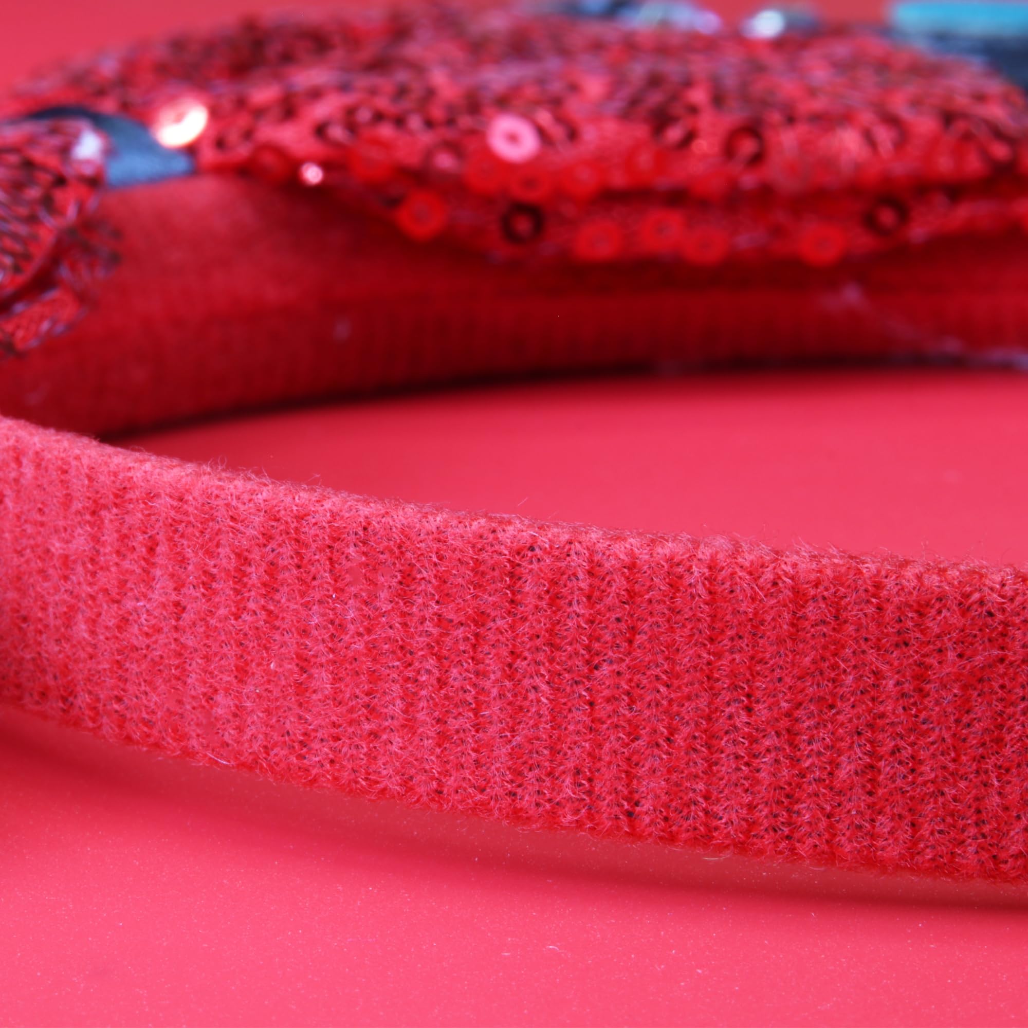 Needzo Light Bulb Christmas Mouse Ears Bow Headband, Sequin Holiday Party Hair Accessories, One Size Fits Most