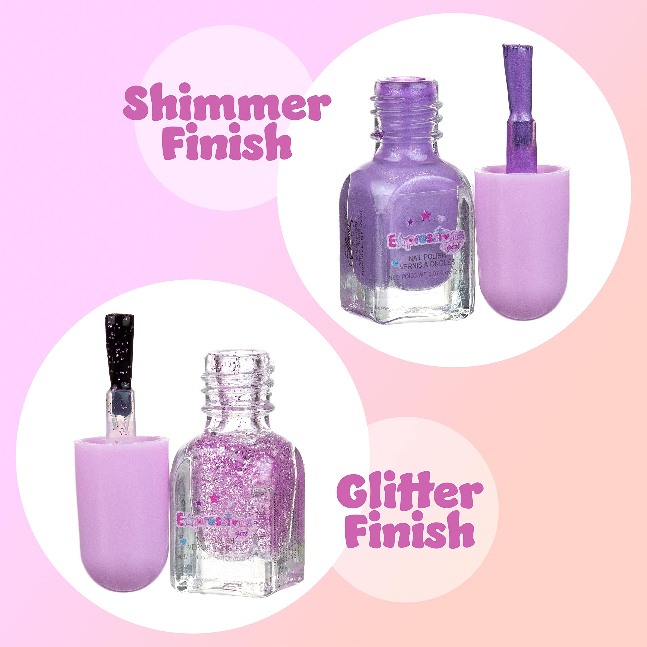 Expressions 24Pc Scented Nail Polish Value Pack - Nail Kit Shiny & Glitter Nail Polish Shades In Pretty Colors, Manicure Kit & P