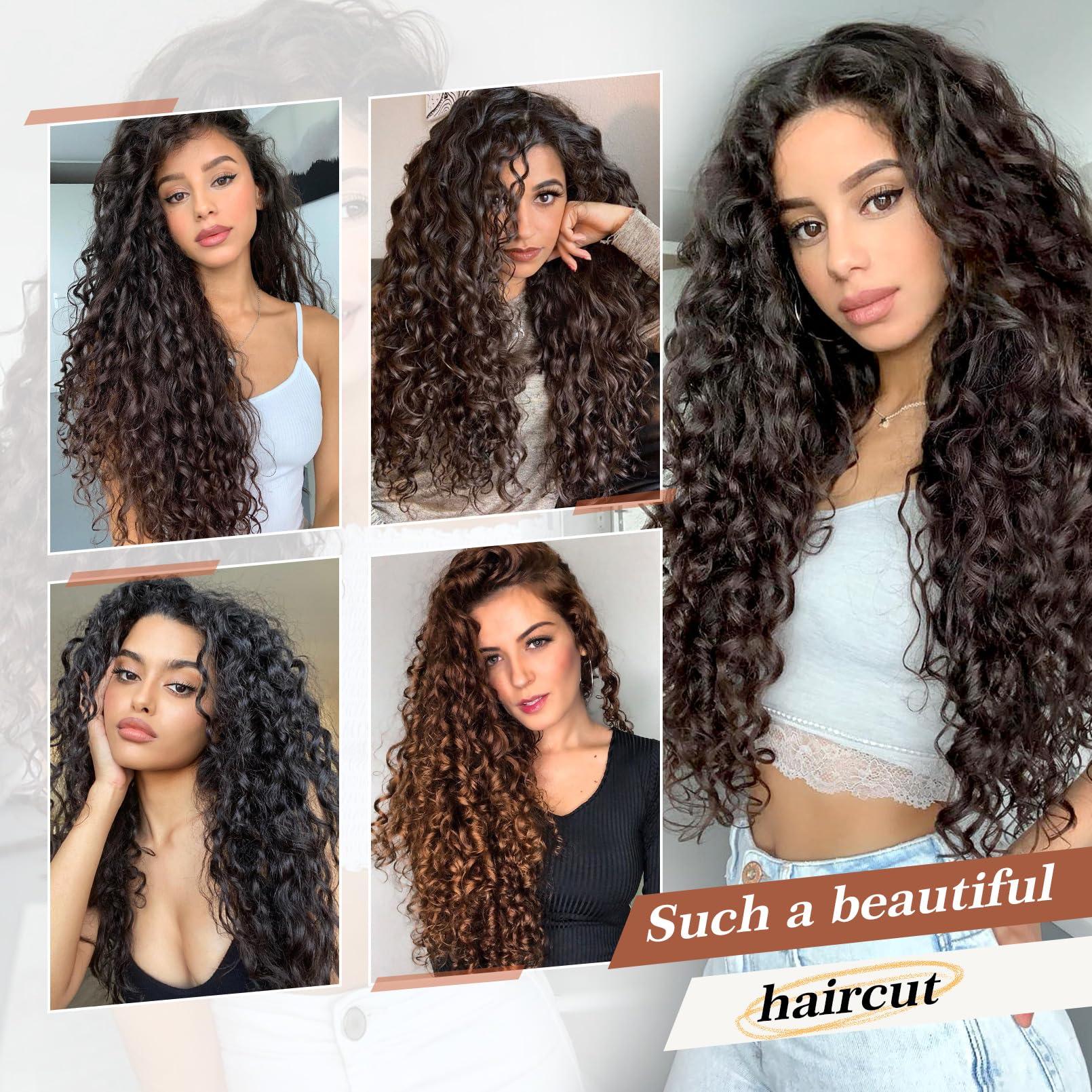 Clip In Hair Extensions, Flufymooz 4Pc 100% Pure Protein Silk Hair Extensions Long Soft Natural Hairpiece 20 Inch Curly Hair Ext