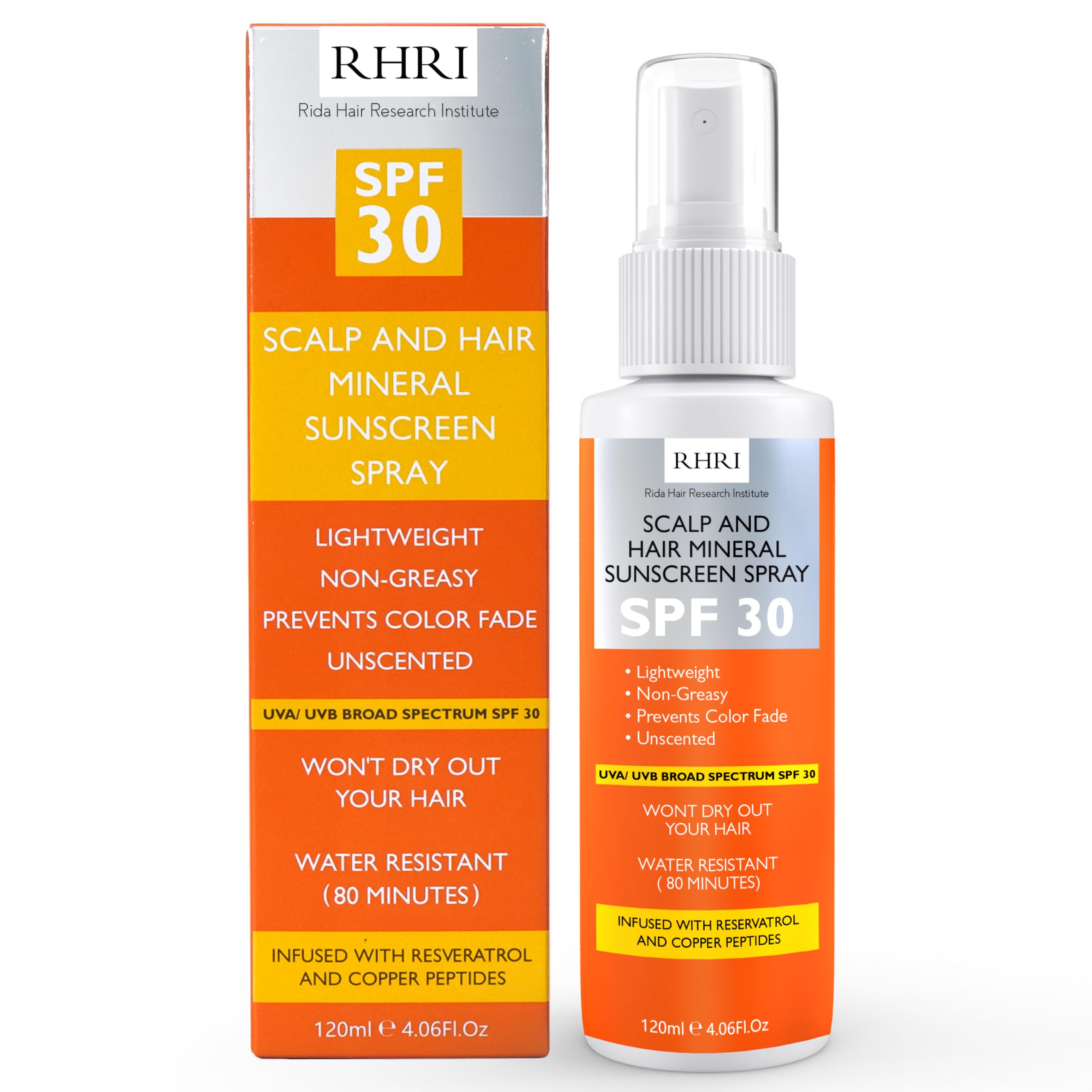 Premium Spf 30 Hair Sunscreen Spray | Non-Greasy Uv Protection For Hair And Scalp | Prevents Color Fade And Dryness | Travel-Siz