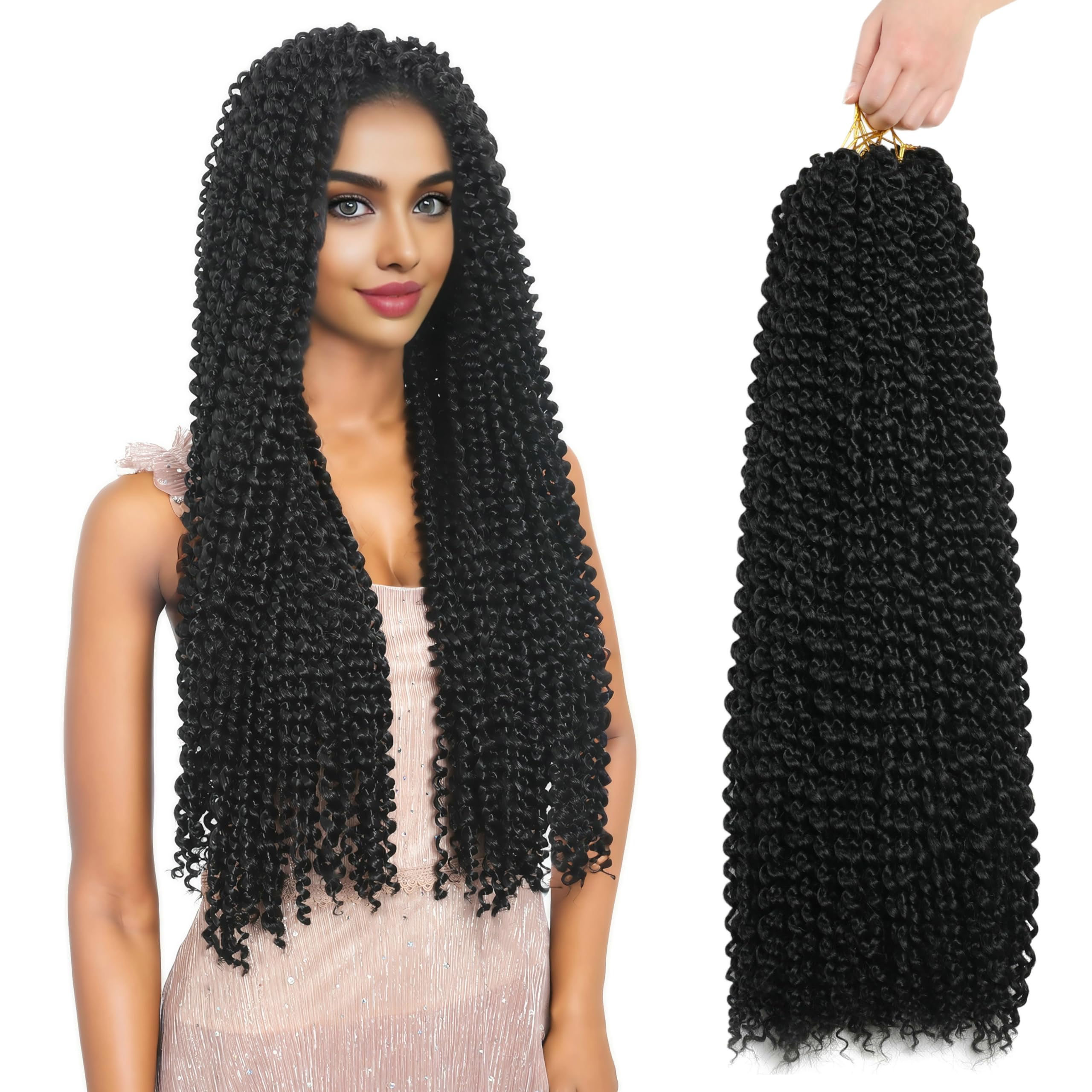 Futai Passion Twist Hair 7 Packs 24 Inch Pre Looped Water Wave Crochet Hair Bohemian Braids For Black Women