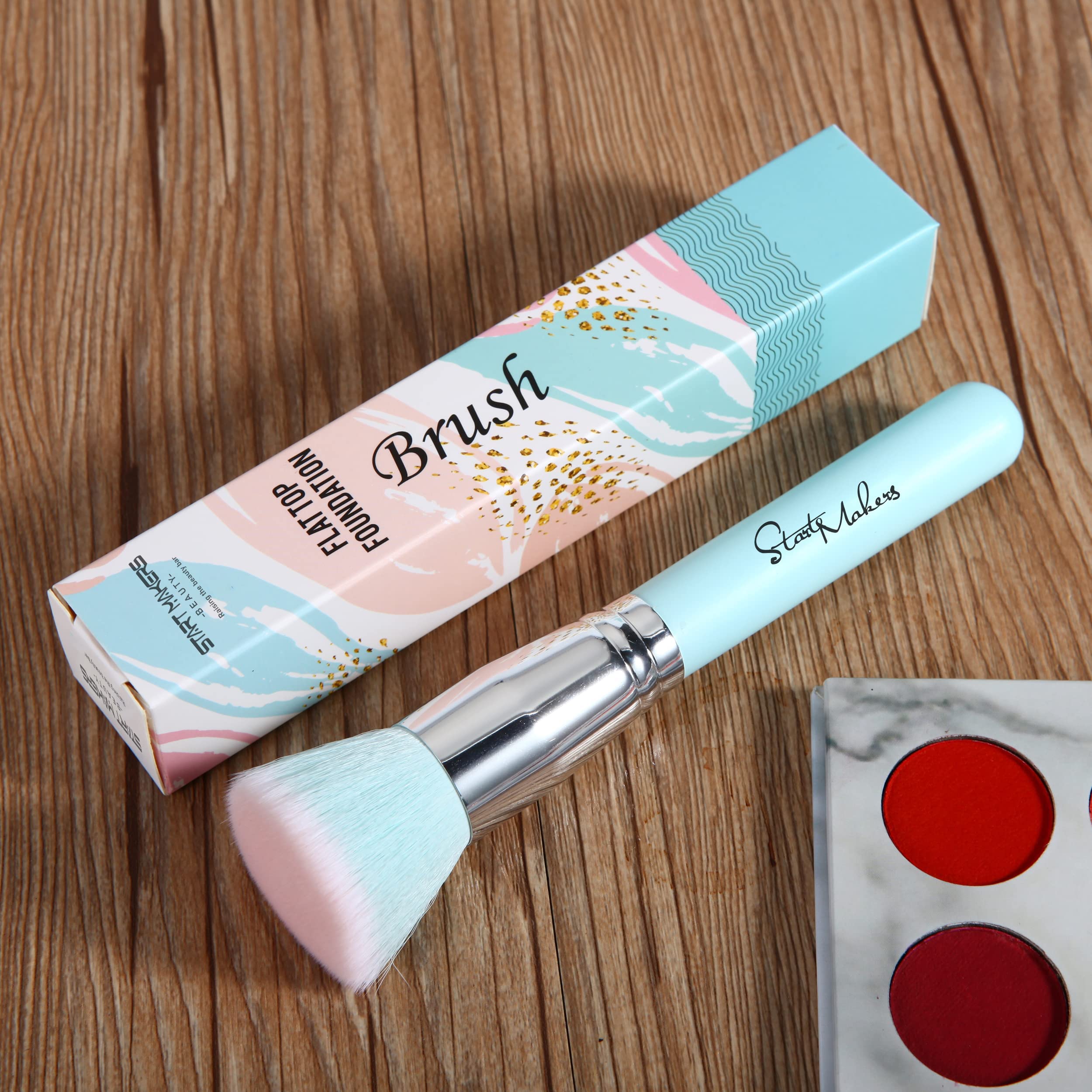 Makeup Brushes Foundation Brush for Liquid Makeup, Flat Top Kabuki Foundation Brush Premium Make up Brushes Liquid Blending Mine