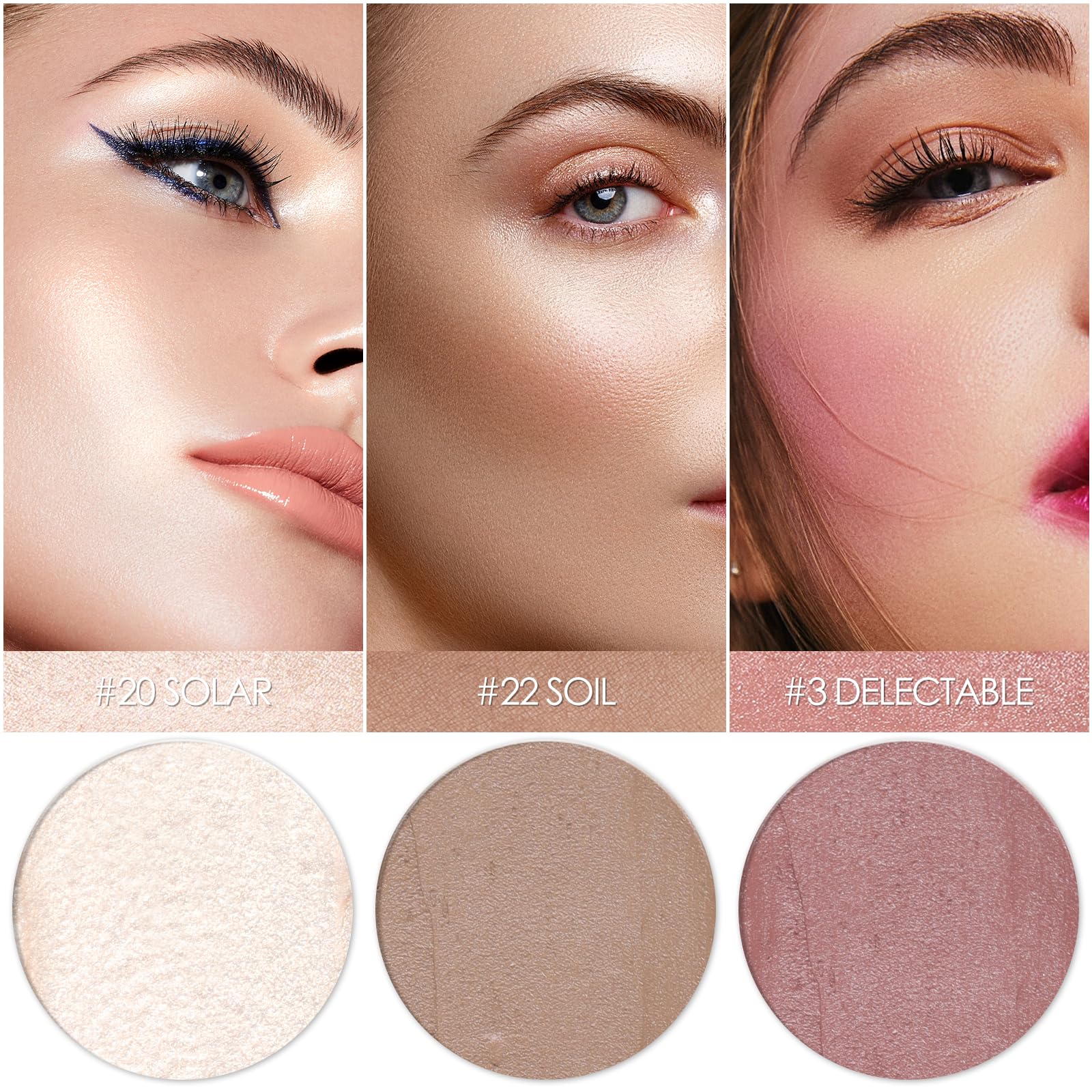 Falocutus 3 Pcs Contour Stick Set,Cream Blush & Highlighter Bronzer Pen,Long Lasting & Smooth Natural Face Contouring.Light-Warm