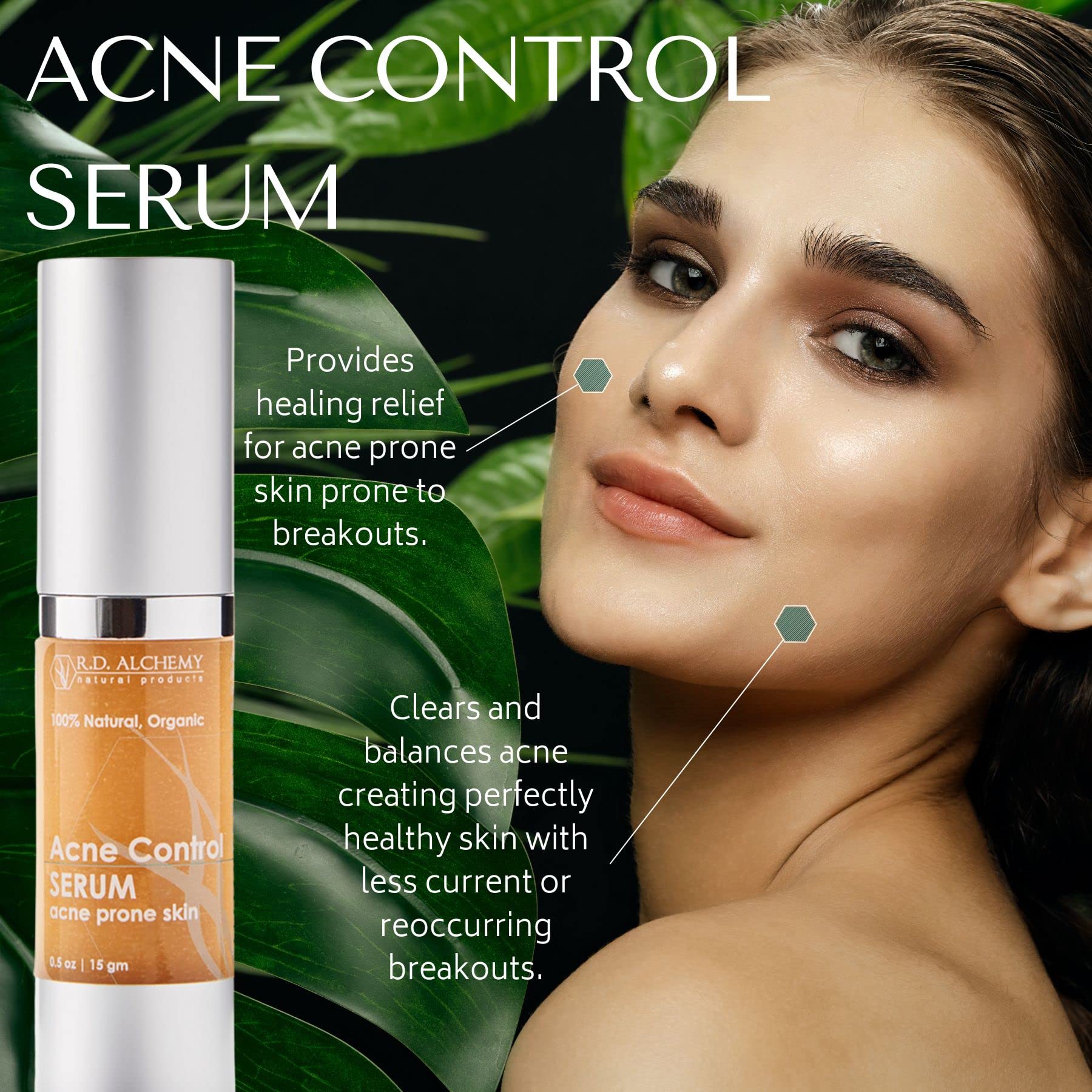 RD Alchemy - 100% Natural & Organic Acne Control Serum - Best Face Serum for Acne and Blemishes. Better than your Acne Moisturiz