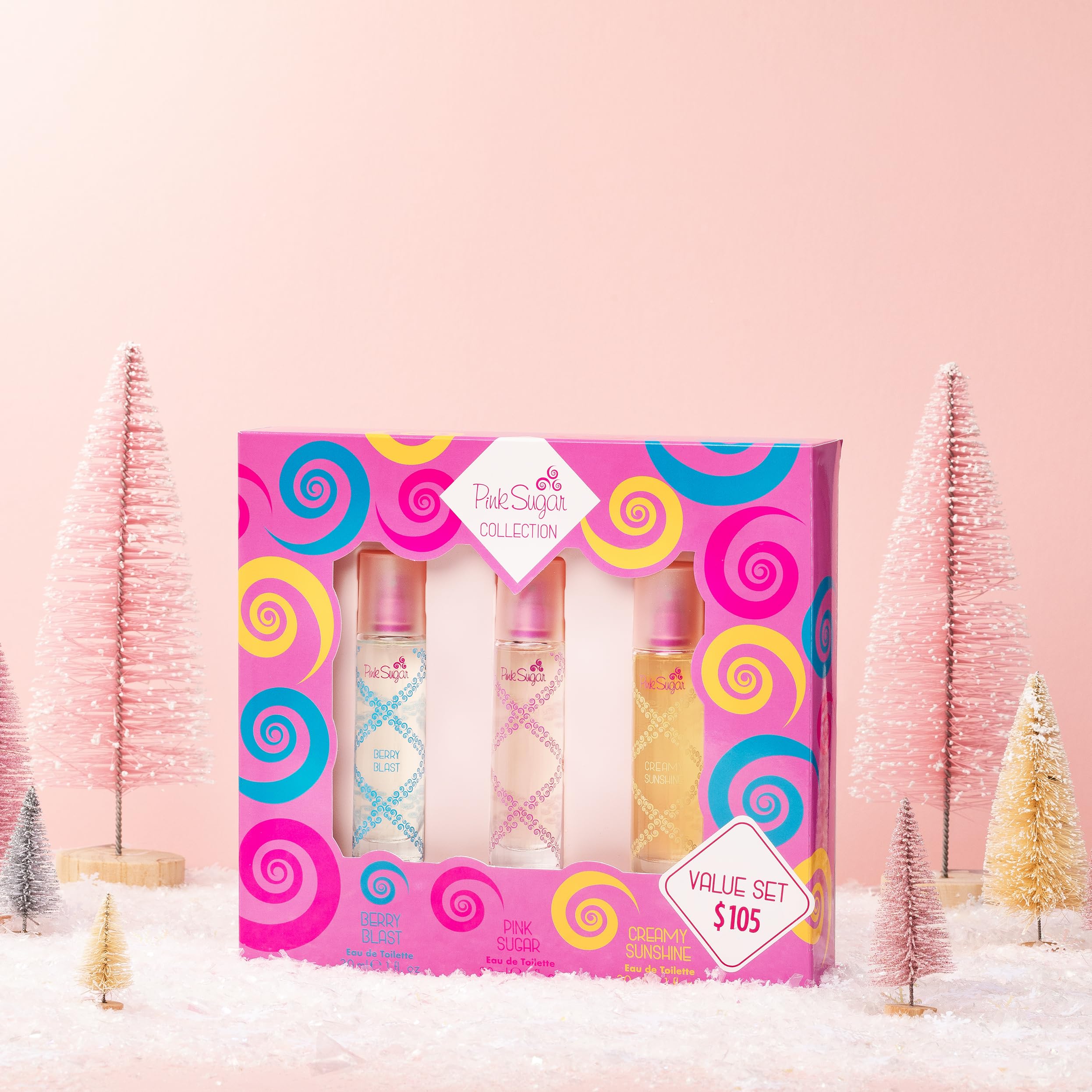 Pink Sugar Coffret 3 Pc Women'S Perfume Gift Set, Includes 1 Fl Oz Berry Blast, And Creamy Sunshine Eau De Toilette, Travel-Frie